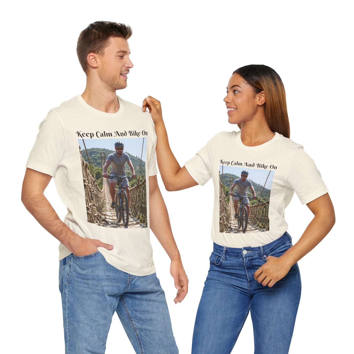Customizable Unisex T-Shirt - 'Keep Calm and Bike On' - Perfect for Cycling Enthusiasts