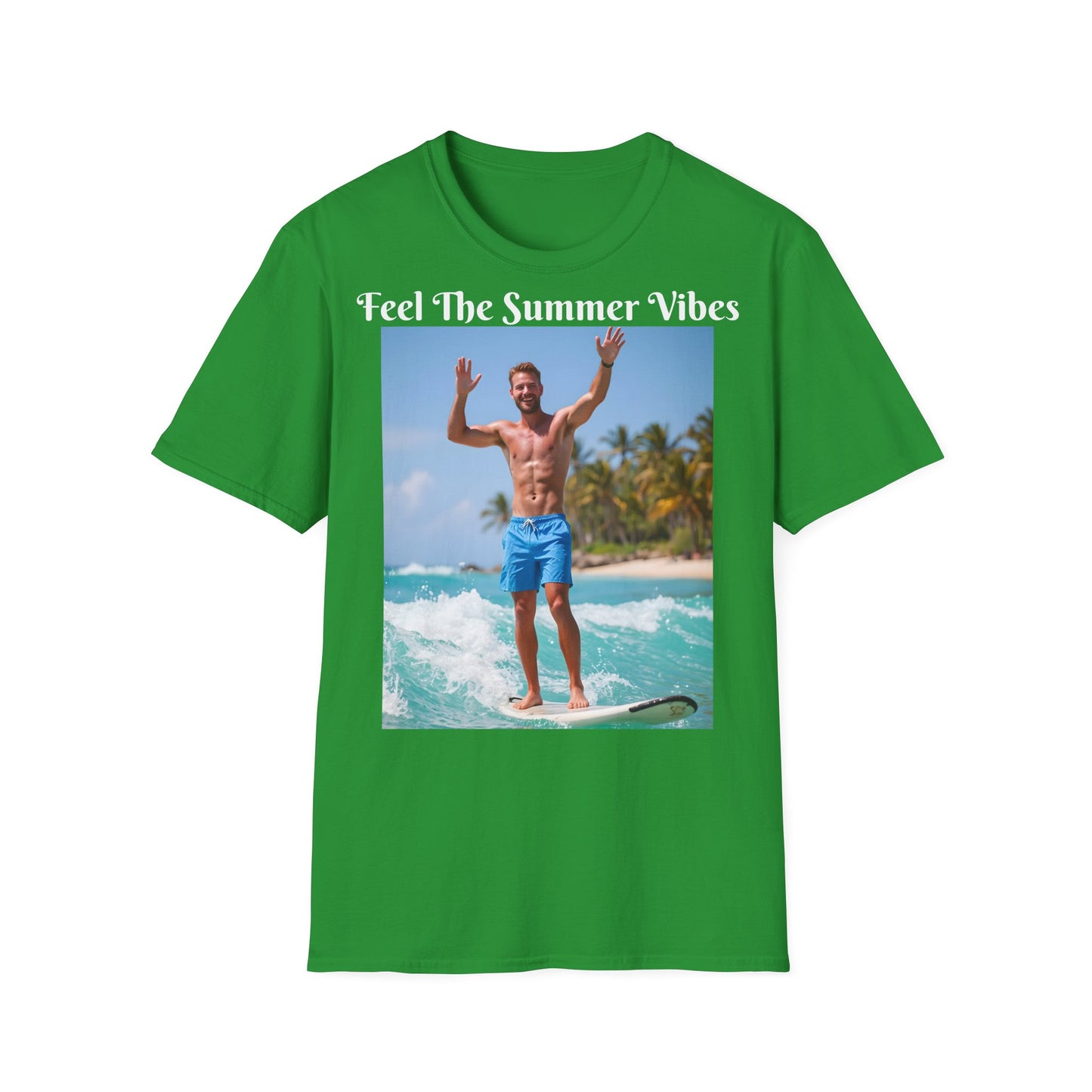 Customizable "Feel the Summer Vibes" Cotton Softstyle T-Shirt