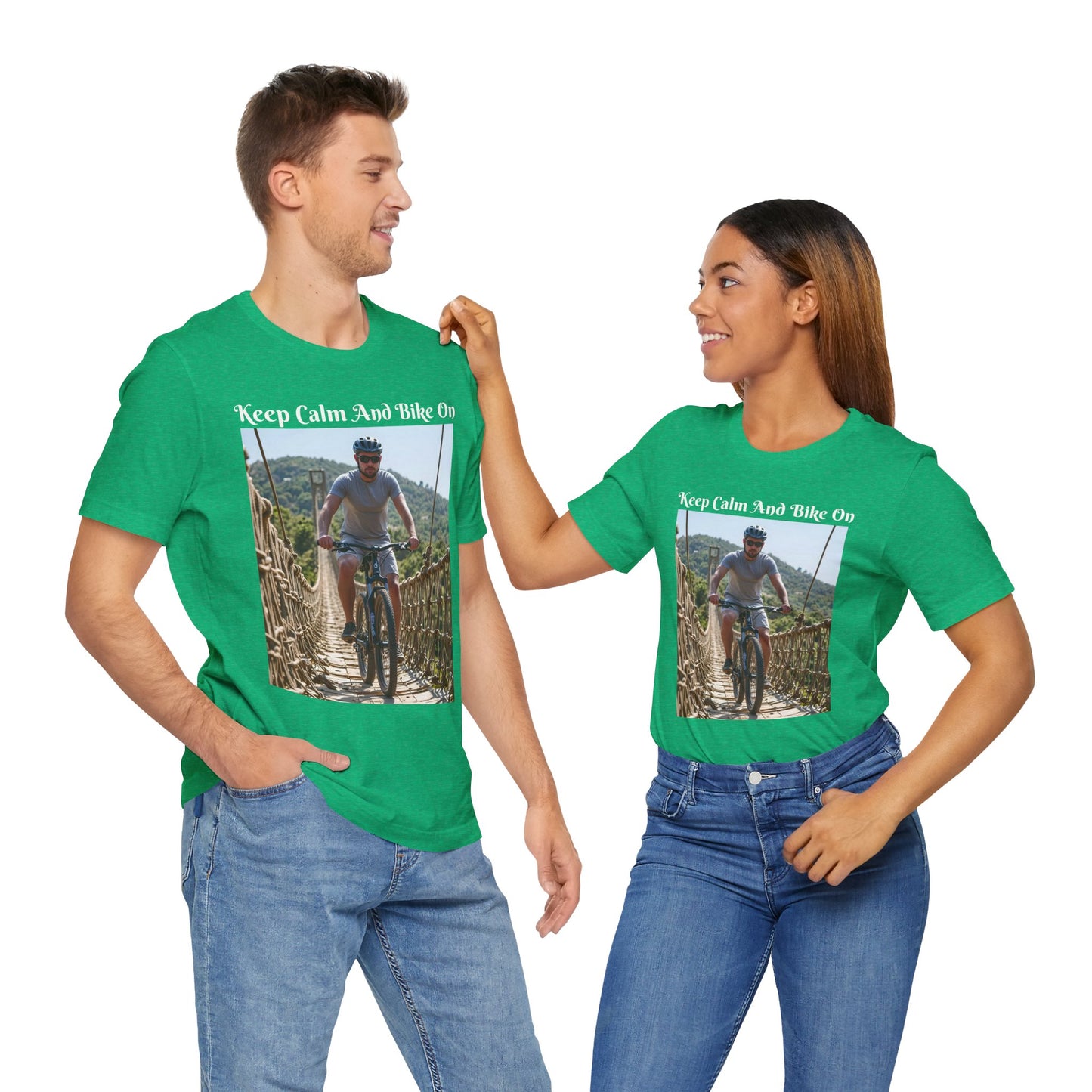 Customizable Unisex T-Shirt - 'Keep Calm and Bike On' - Perfect for Cycling Enthusiasts