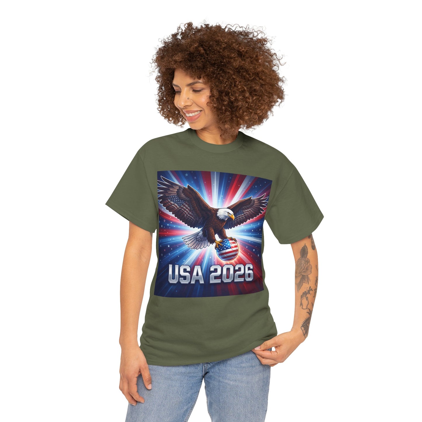 USA 2026 World Cup T-Shirt — Patriotic American Flag Design