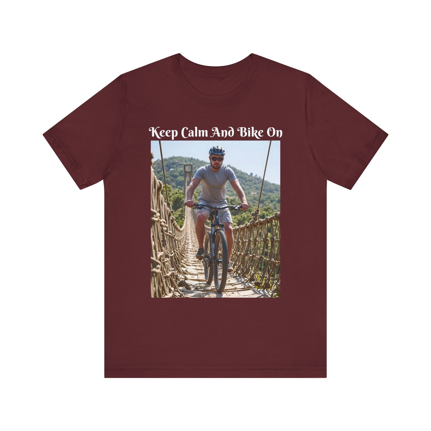 Customizable Unisex T-Shirt - 'Keep Calm and Bike On' - Perfect for Cycling Enthusiasts
