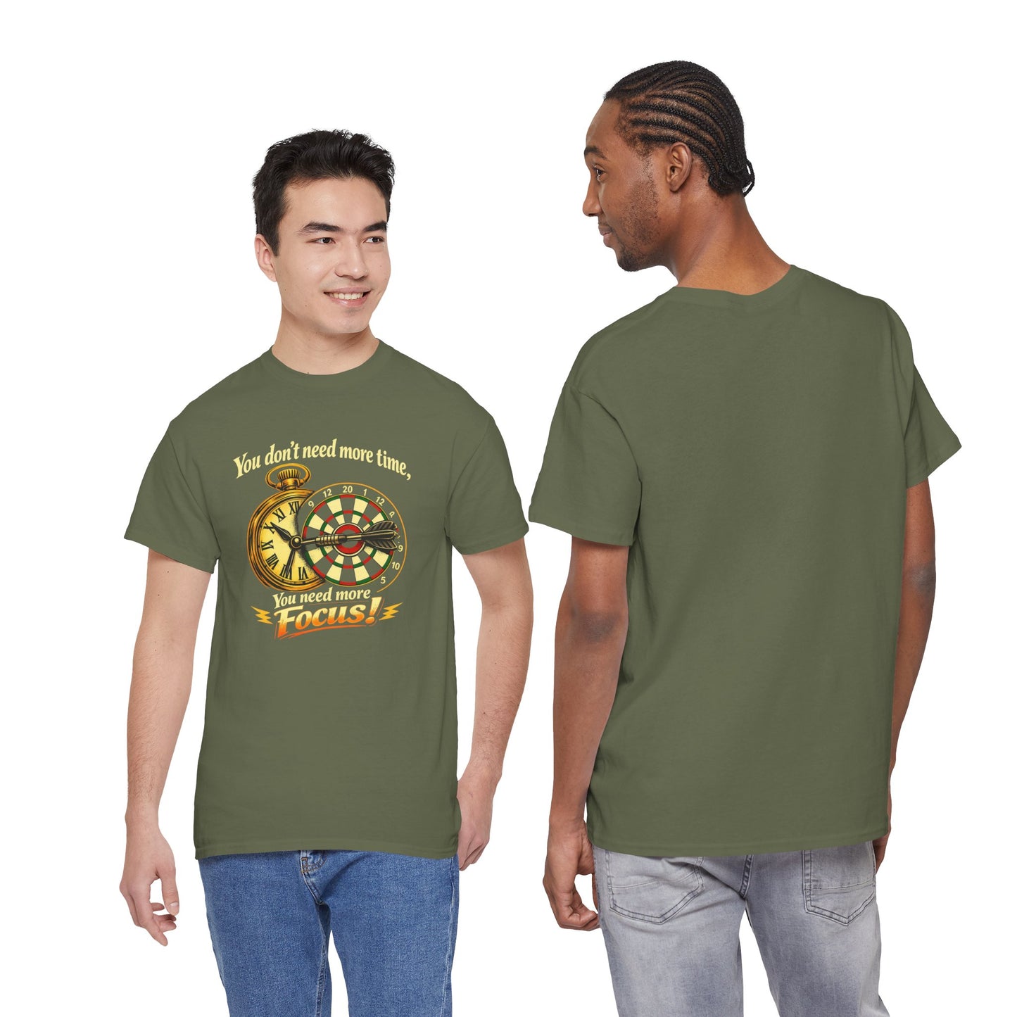 "You don't need more time, you need more focus!" Motivational T-Shirt from Cotton