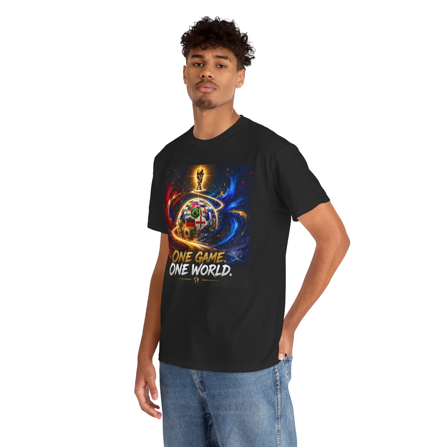 World Cup 2026 Cotton T-Shirt — “One Game. One World” Black Edition