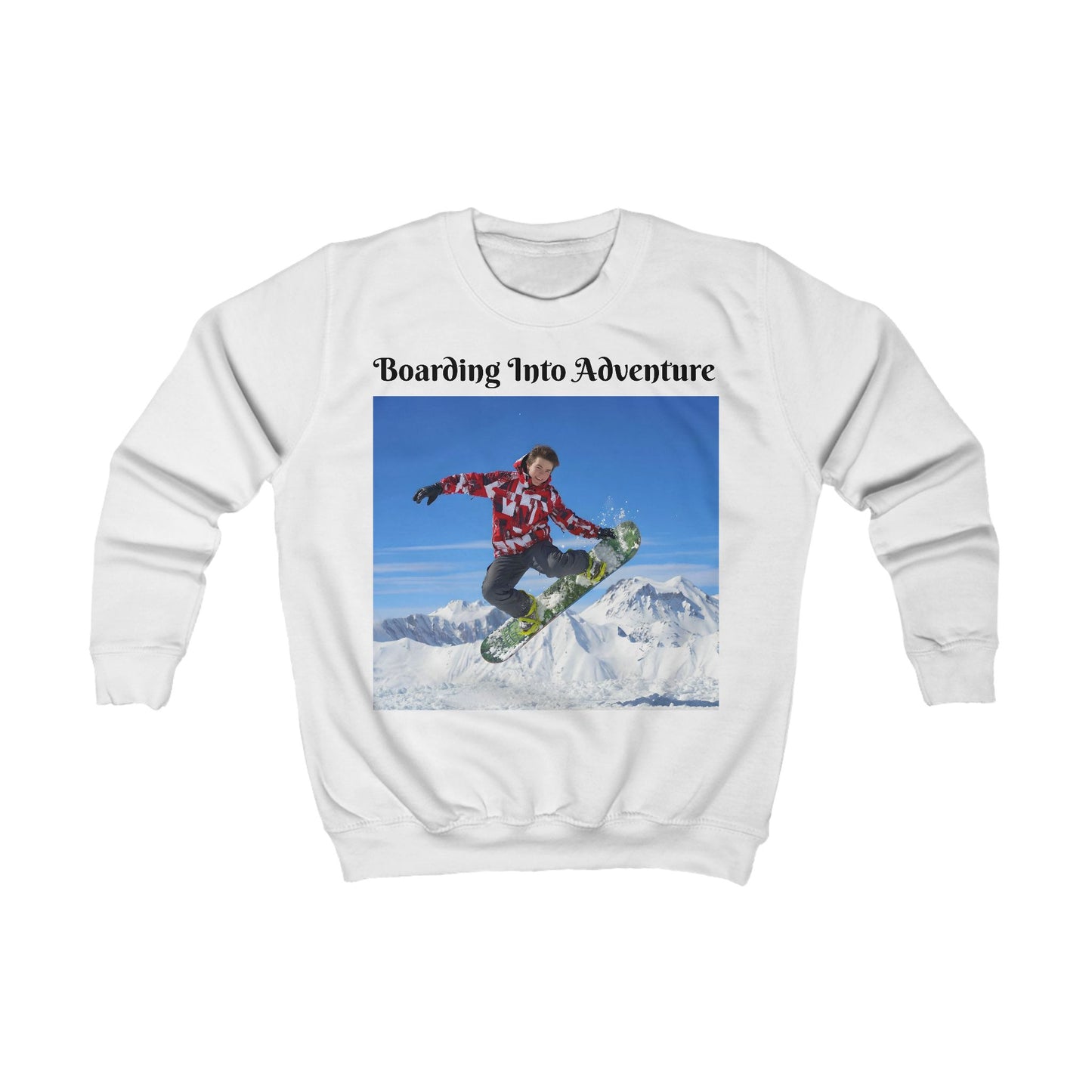 Custom Snowboarding Kids Sweatshirt – Personalized with their Face