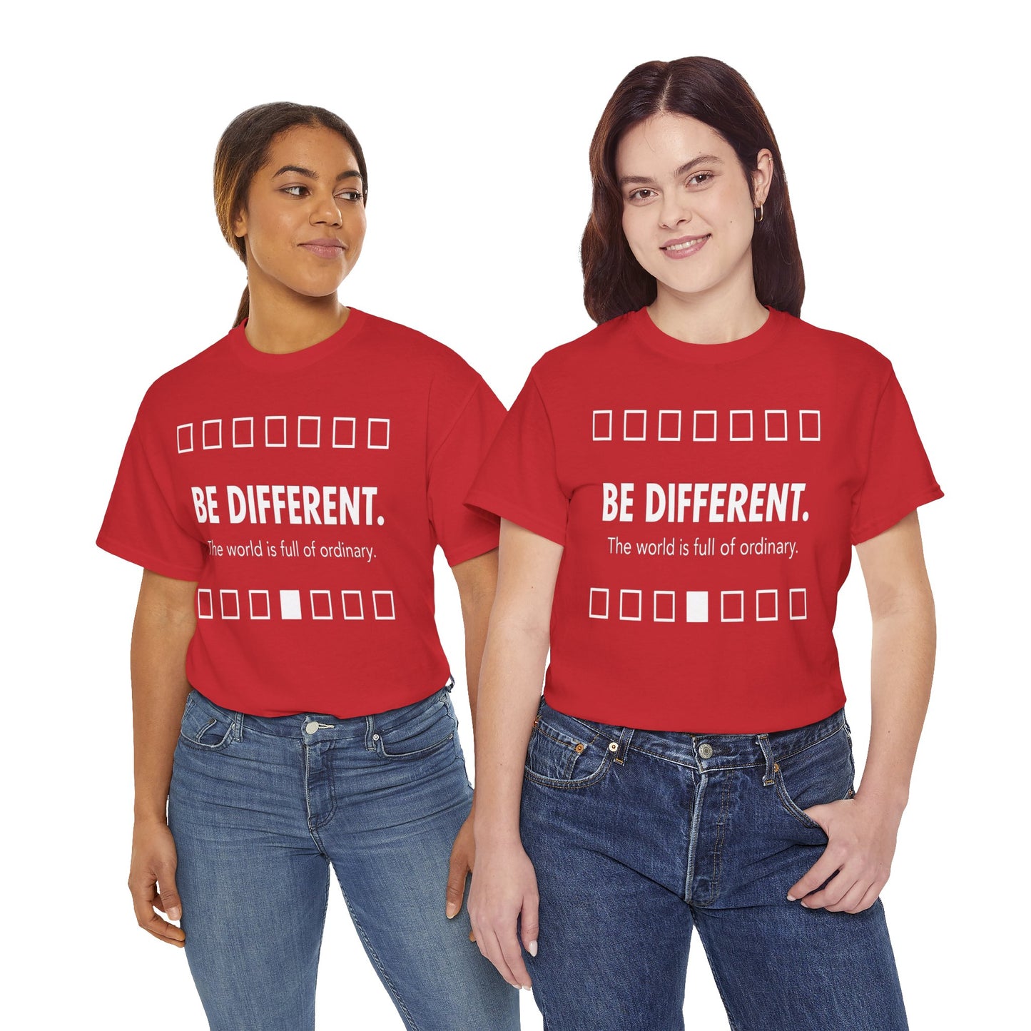 T-shirt With Motivational Prints — 'Be Different. The world is full of ordinary.'
