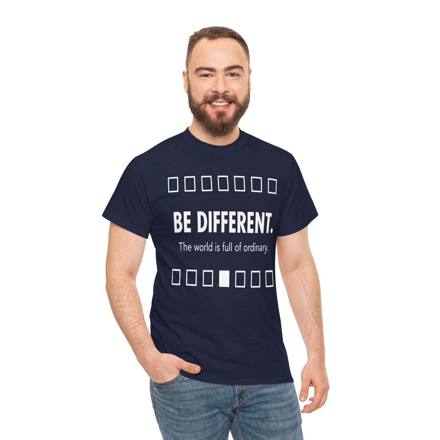 T-shirt With Motivational Prints — 'Be Different. The world is full of ordinary.'