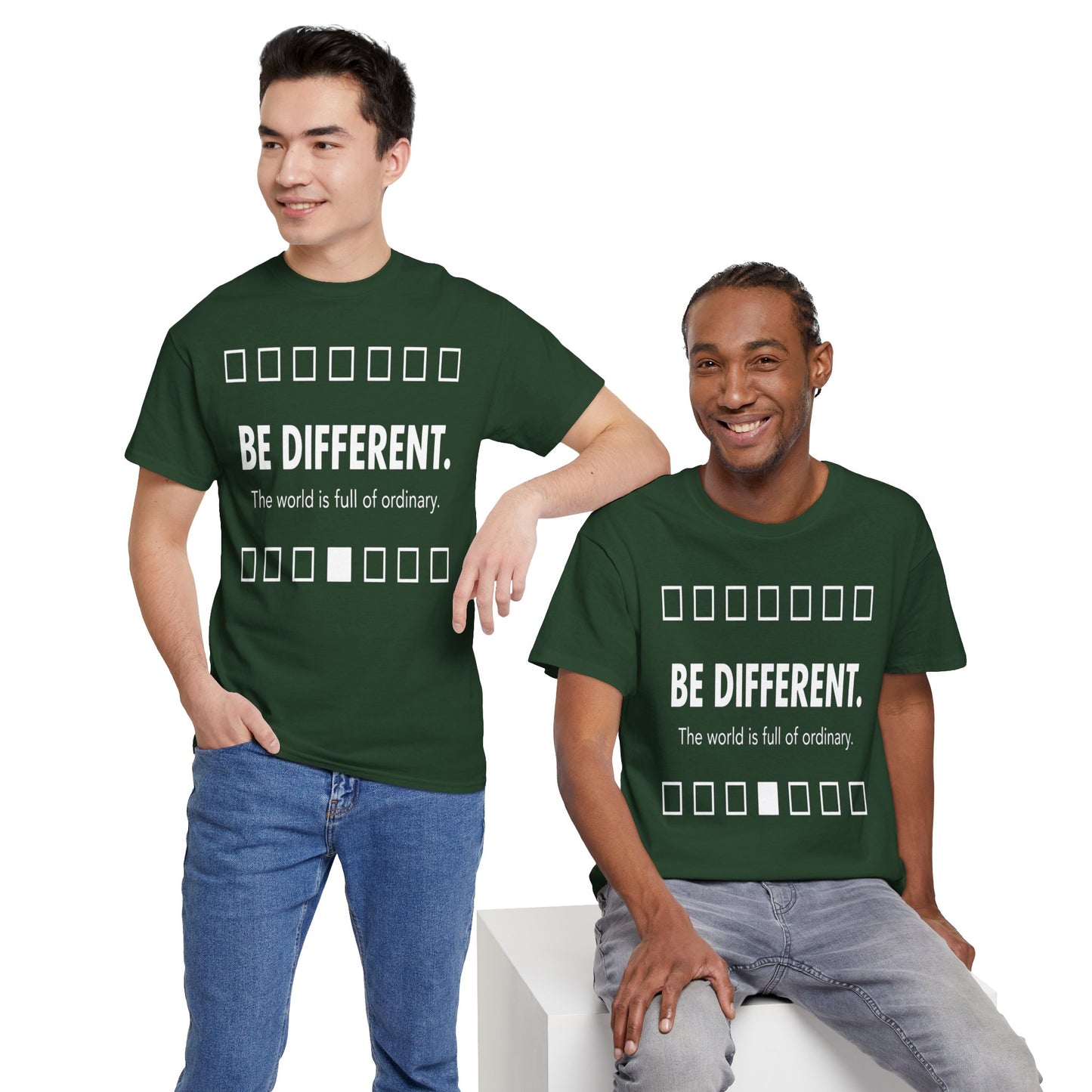 T-shirt With Motivational Prints — 'Be Different. The world is full of ordinary.'