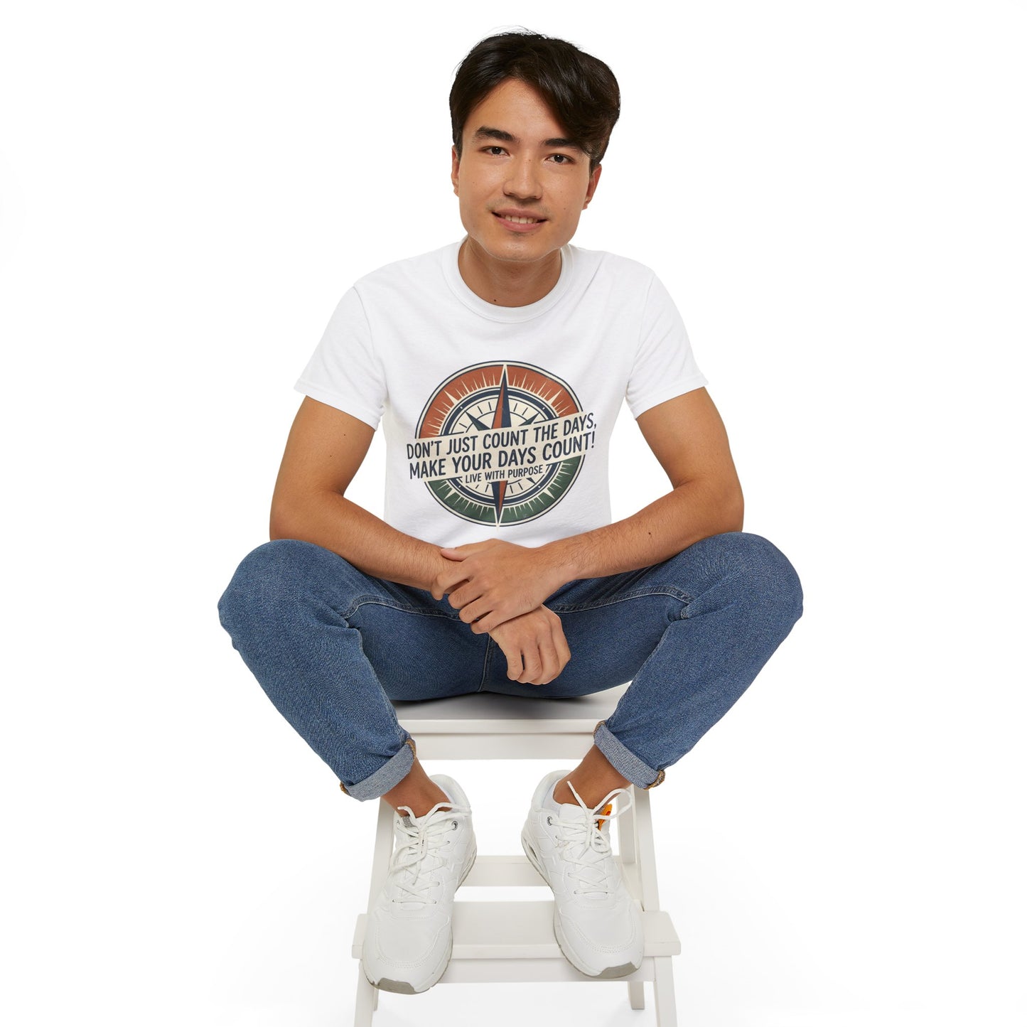 "Don't Just Count the Days, Make Your Days Count" Motivational Cotton T‑Shirt