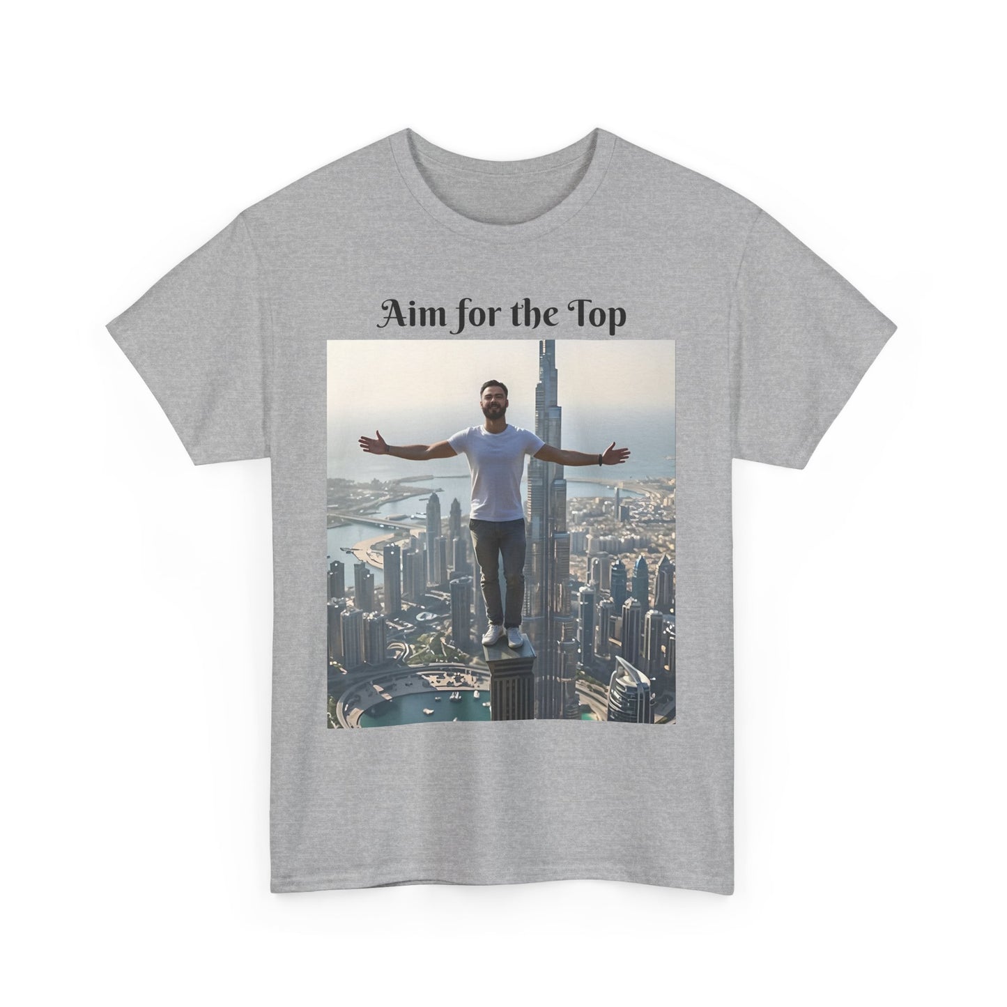 Customizable Cotton T-Shirt - ‘Aim for the Top’ - With Your Face on the T-Shirt