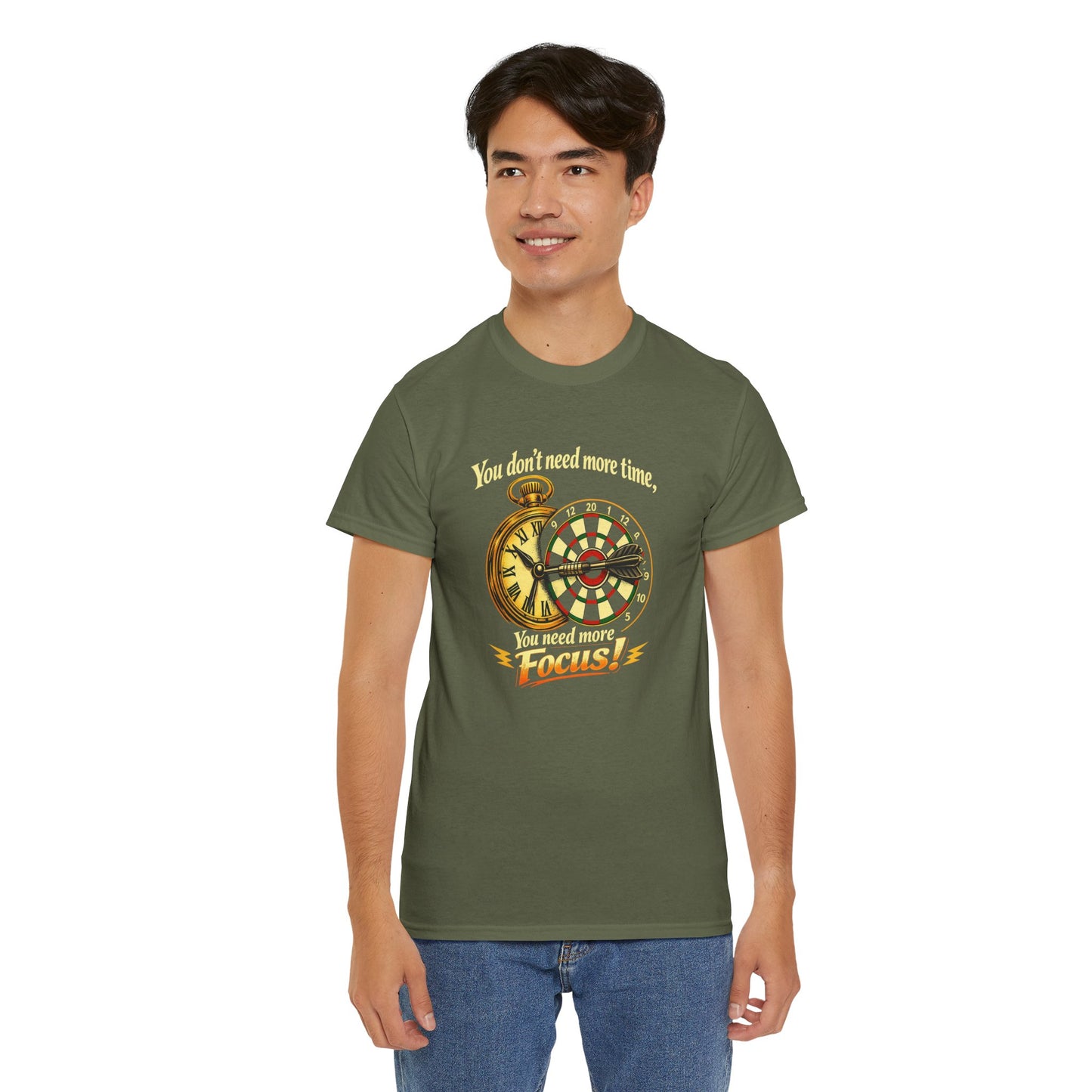 "You don't need more time, you need more focus!" Motivational T-Shirt from Cotton