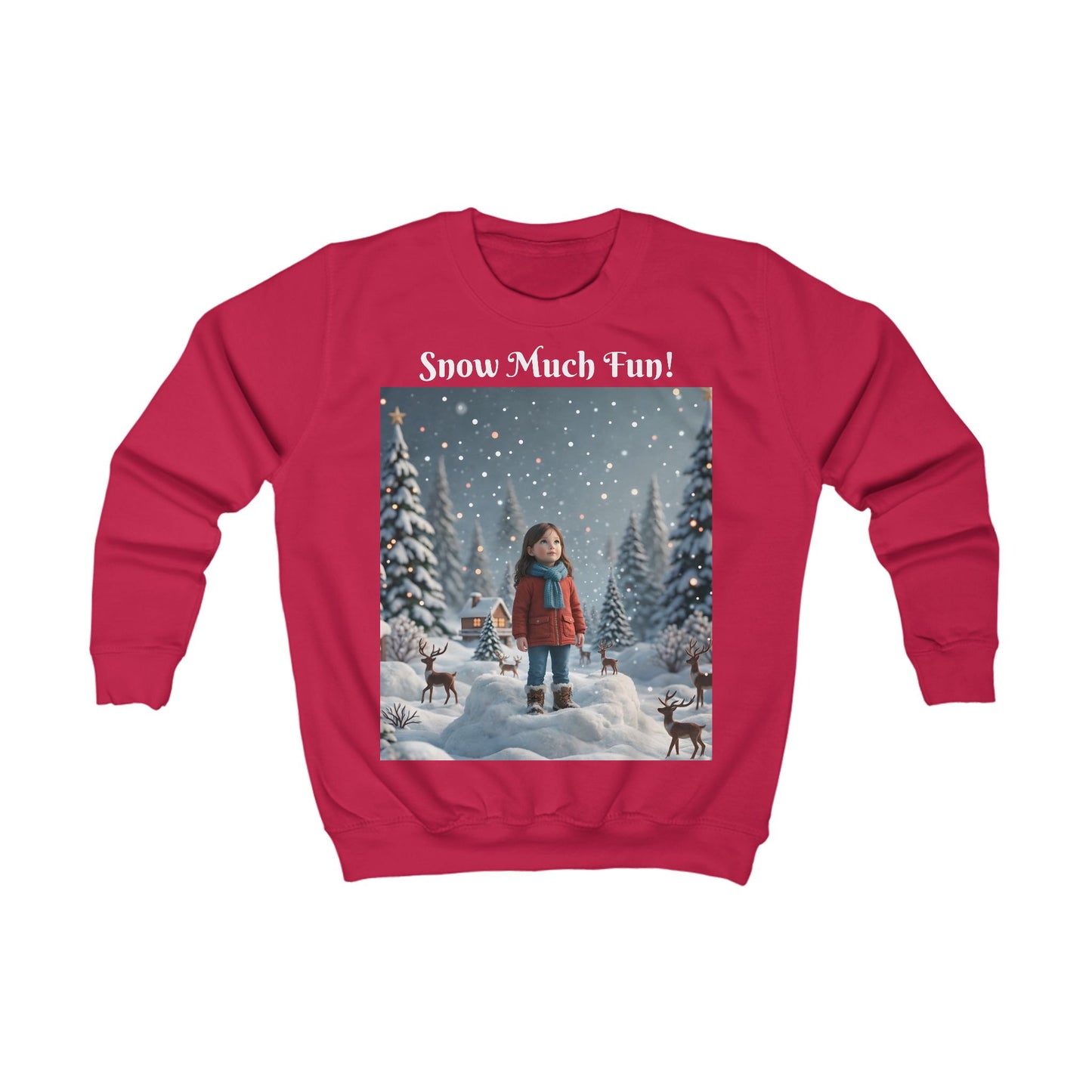 Custom Winter Kids Sweatshirt "Winter Fun" – Personalized with their Face