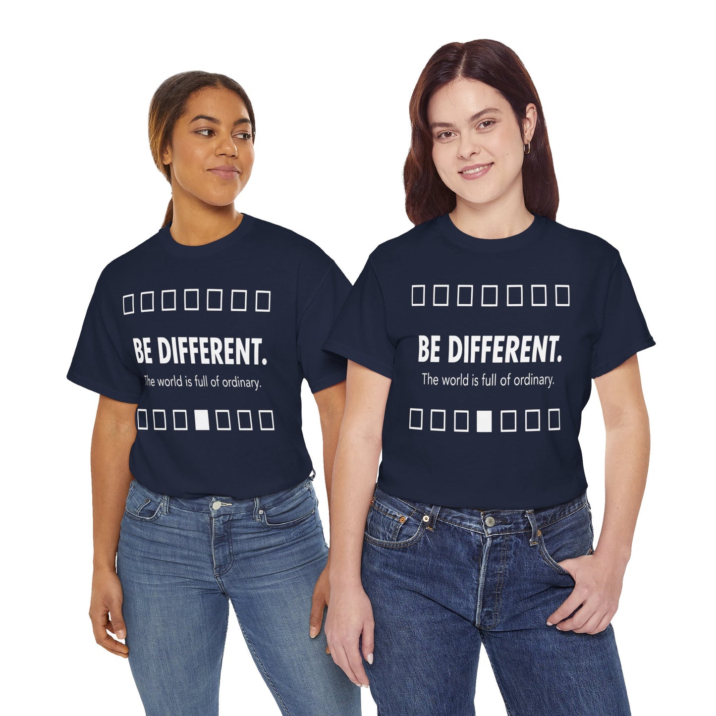 T-shirt With Motivational Prints — 'Be Different. The world is full of ordinary.'