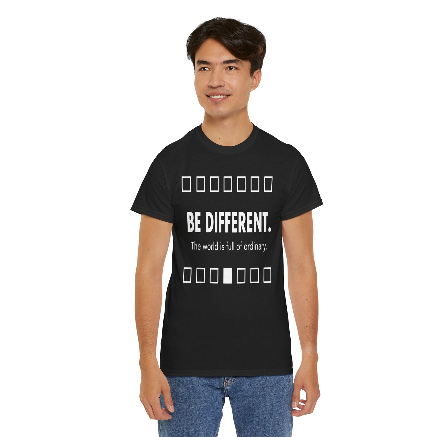 T-shirt With Motivational Prints — 'Be Different. The world is full of ordinary.'
