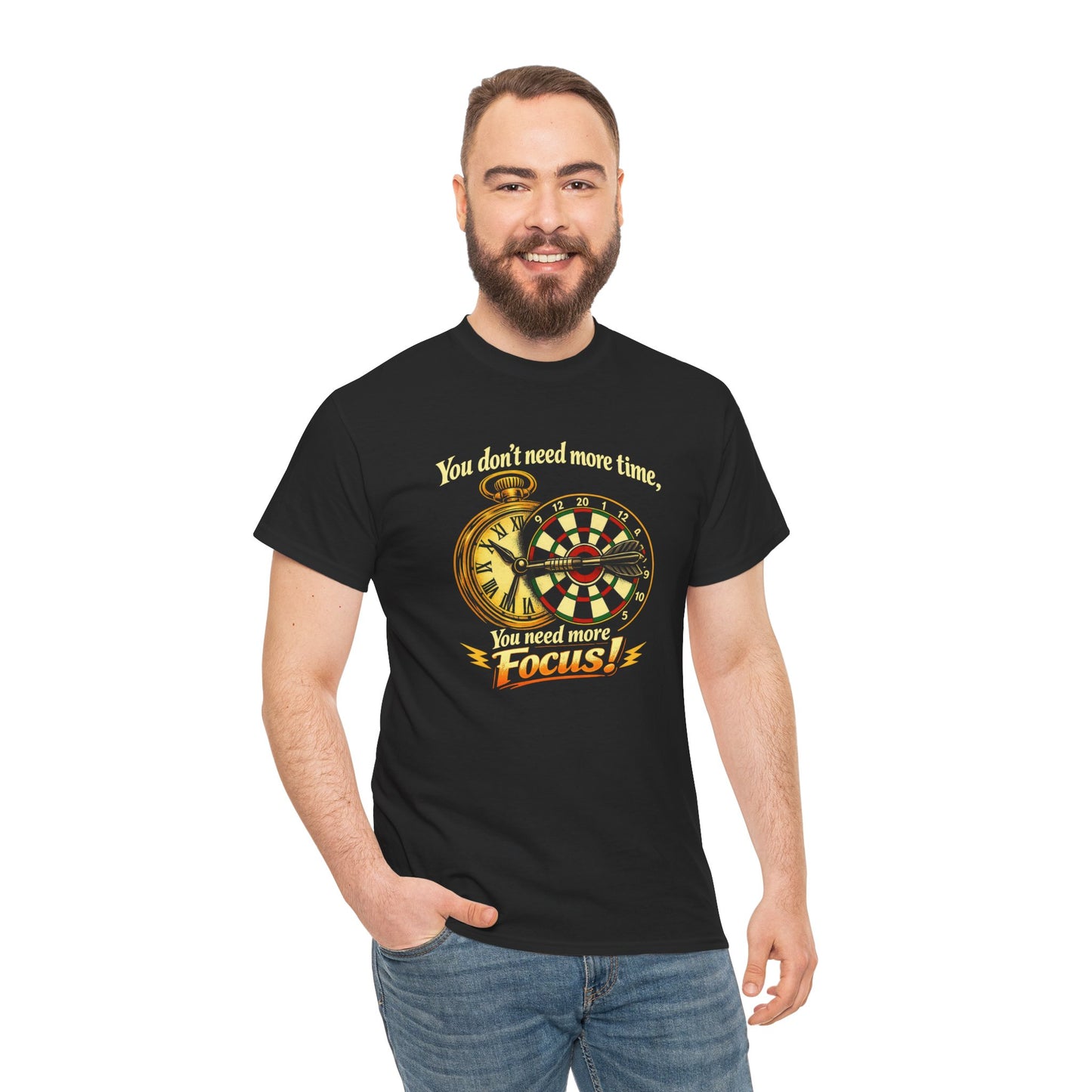 "You don't need more time, you need more focus!" Motivational T-Shirt from Cotton