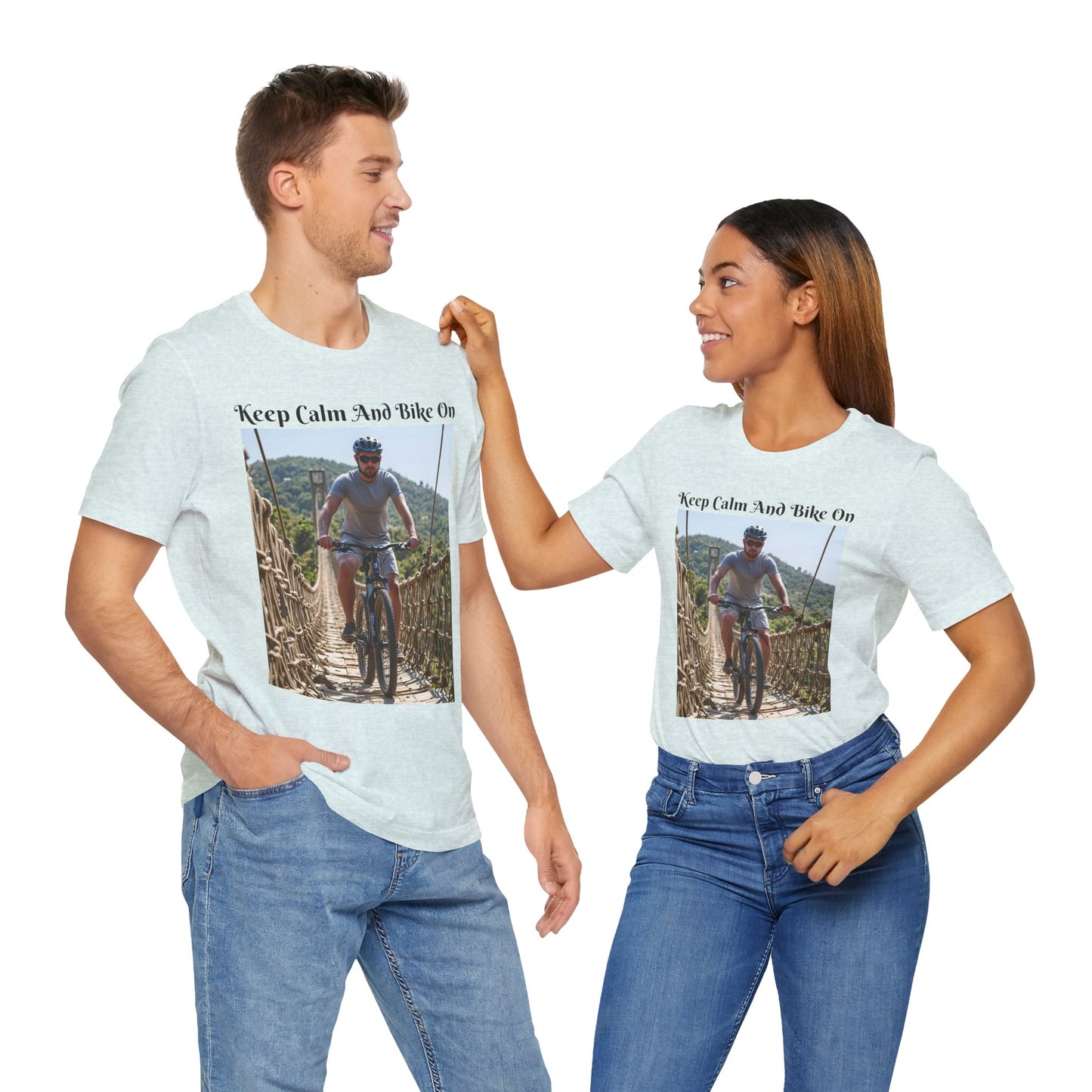 Customizable Unisex T-Shirt - 'Keep Calm and Bike On' - Perfect for Cycling Enthusiasts