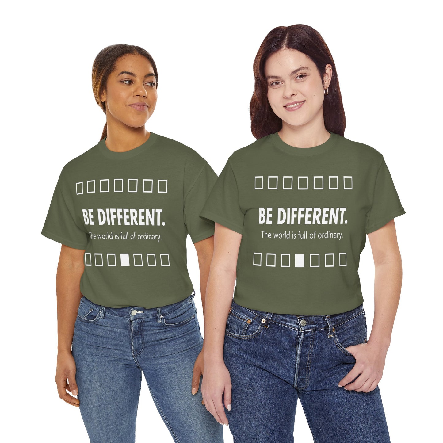 T-shirt With Motivational Prints — 'Be Different. The world is full of ordinary.'