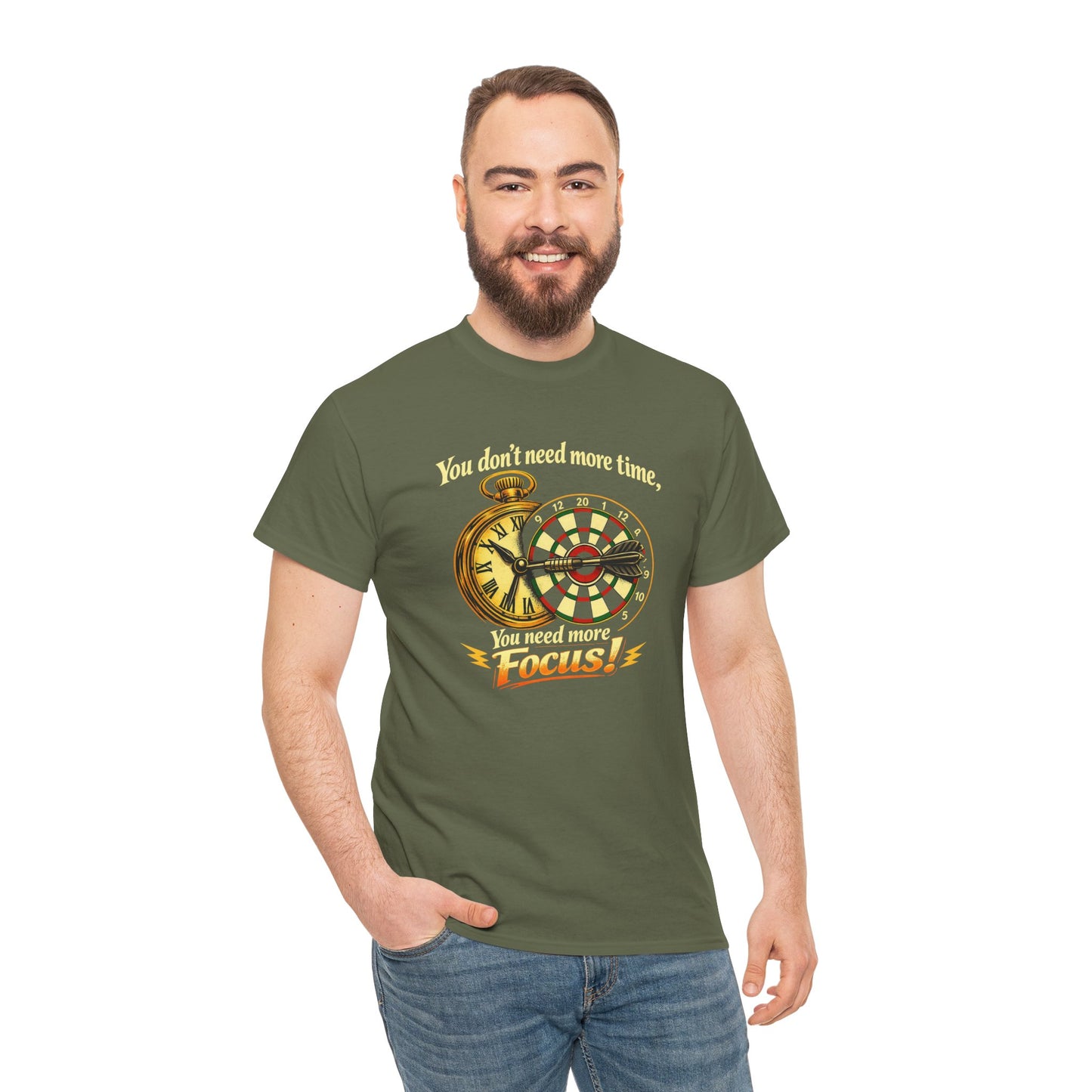 "You don't need more time, you need more focus!" Motivational T-Shirt from Cotton
