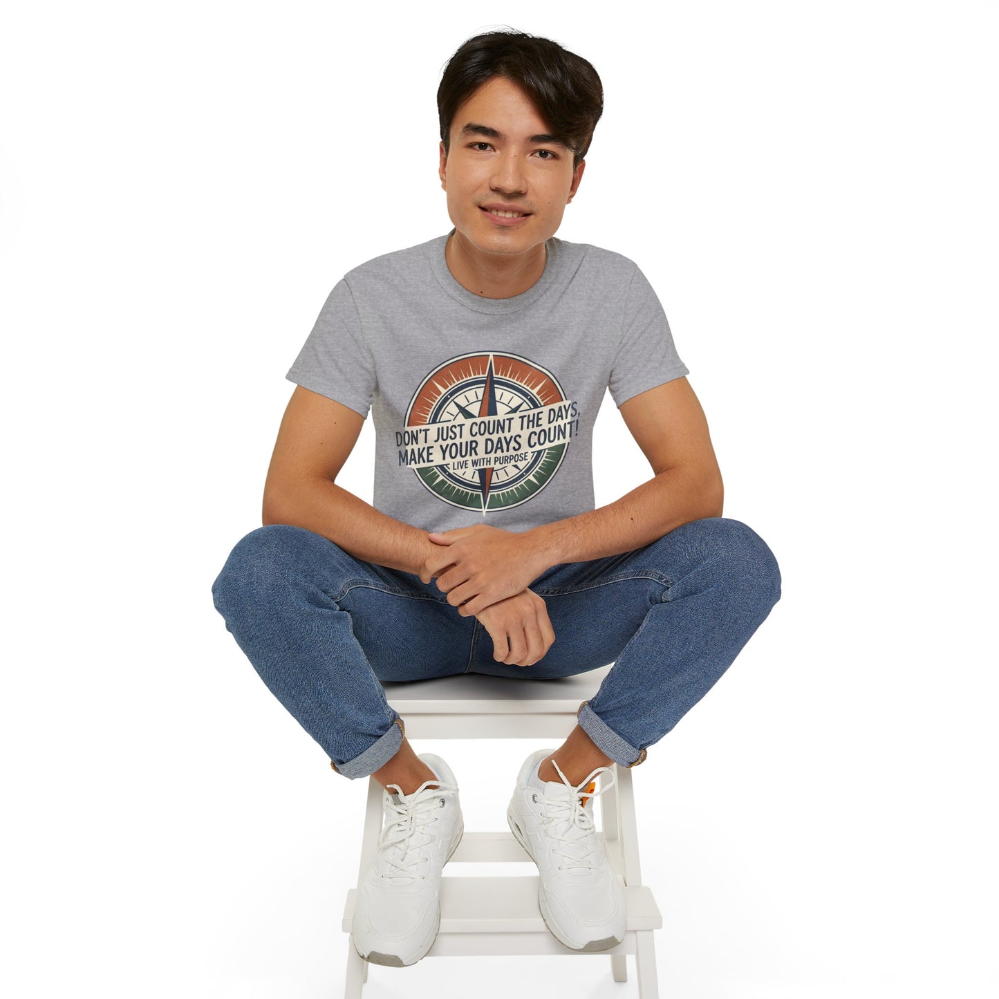 "Don't Just Count the Days, Make Your Days Count" Motivational Cotton T‑Shirt