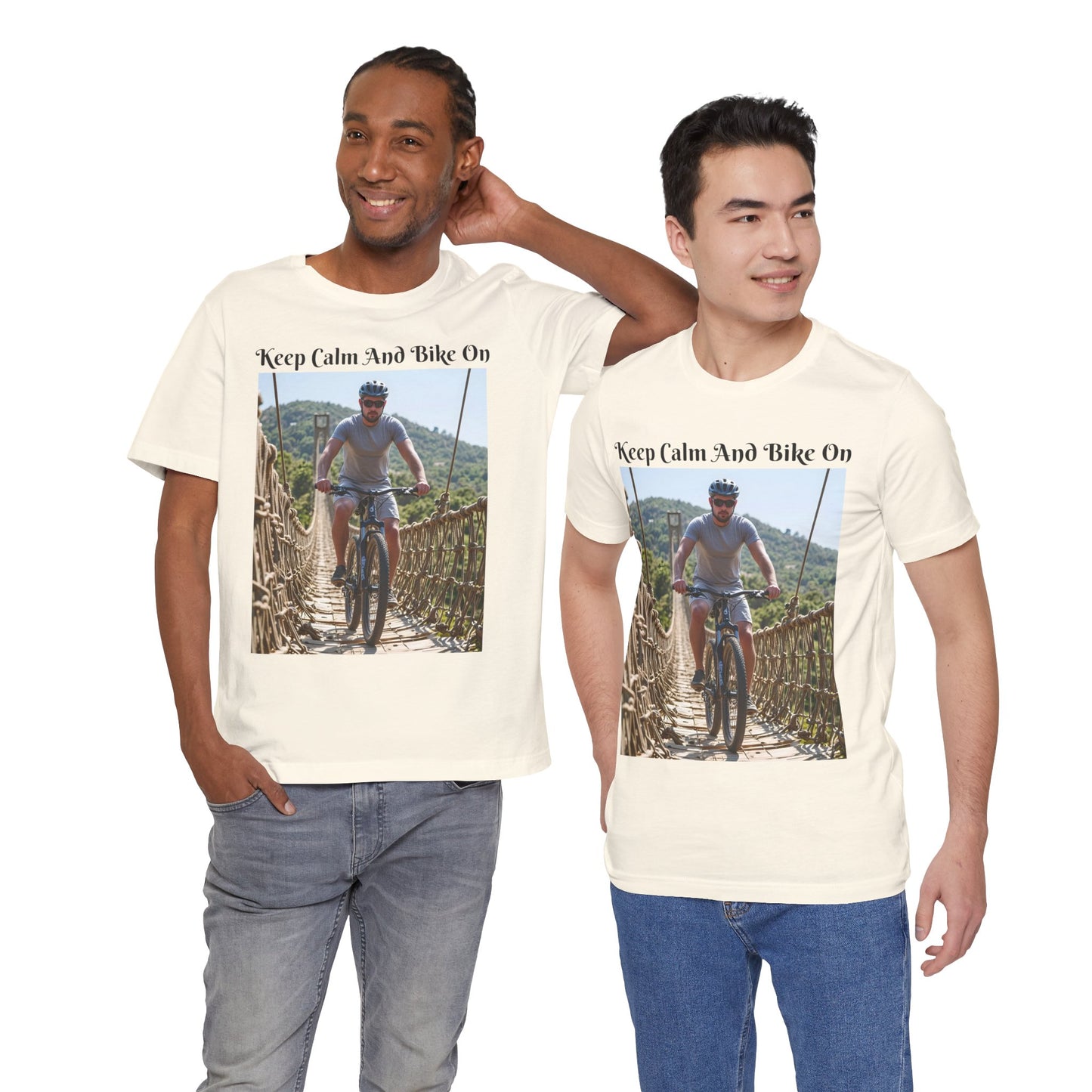 Customizable Unisex T-Shirt - 'Keep Calm and Bike On' - Perfect for Cycling Enthusiasts
