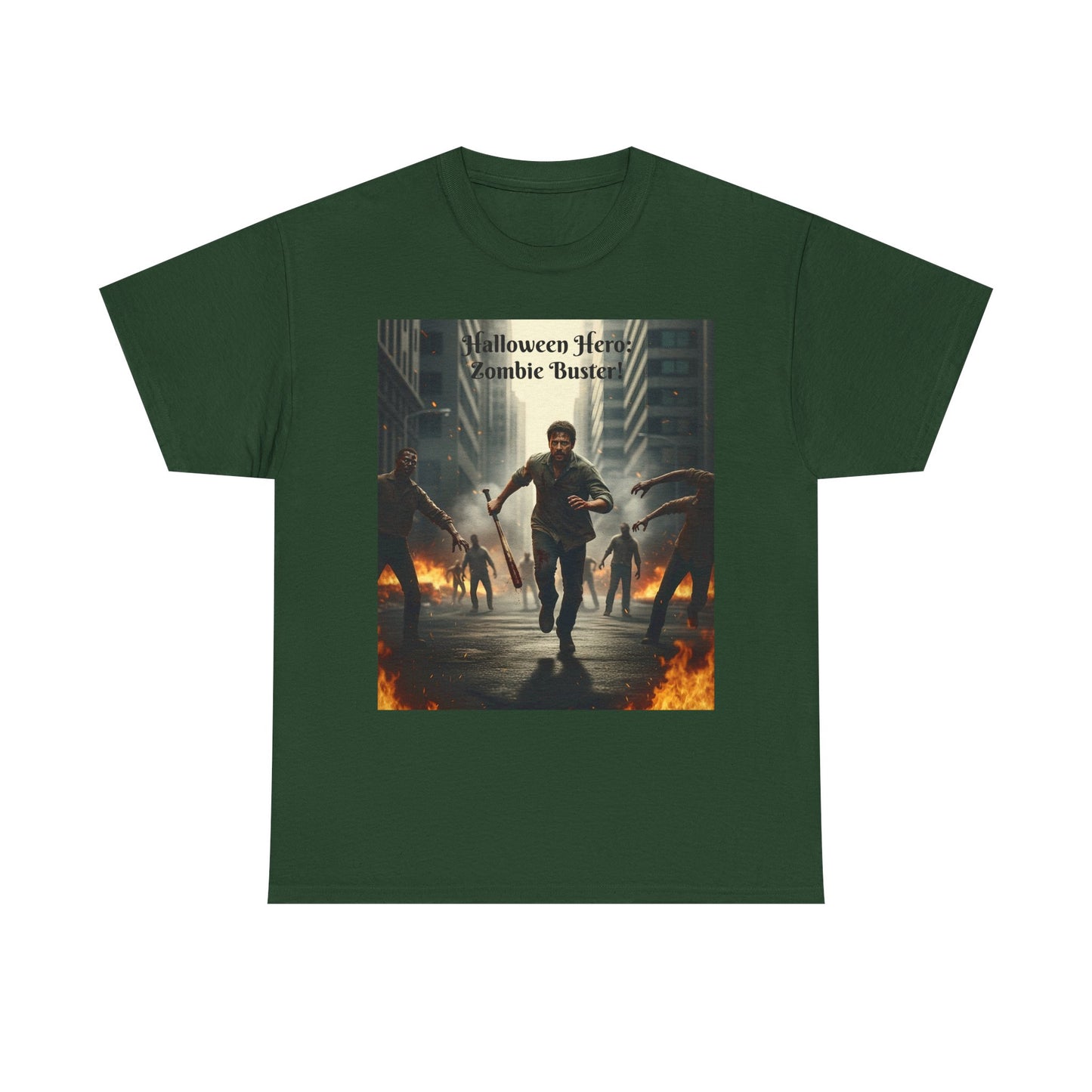 You As a Zombie Buster- Custom Made Halloween Cotton T-Shirt, Your Face On a T-Shirt