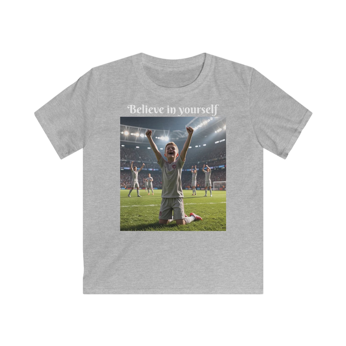 Customizable Sporty Kids T-Shirt - Believe in Yourself