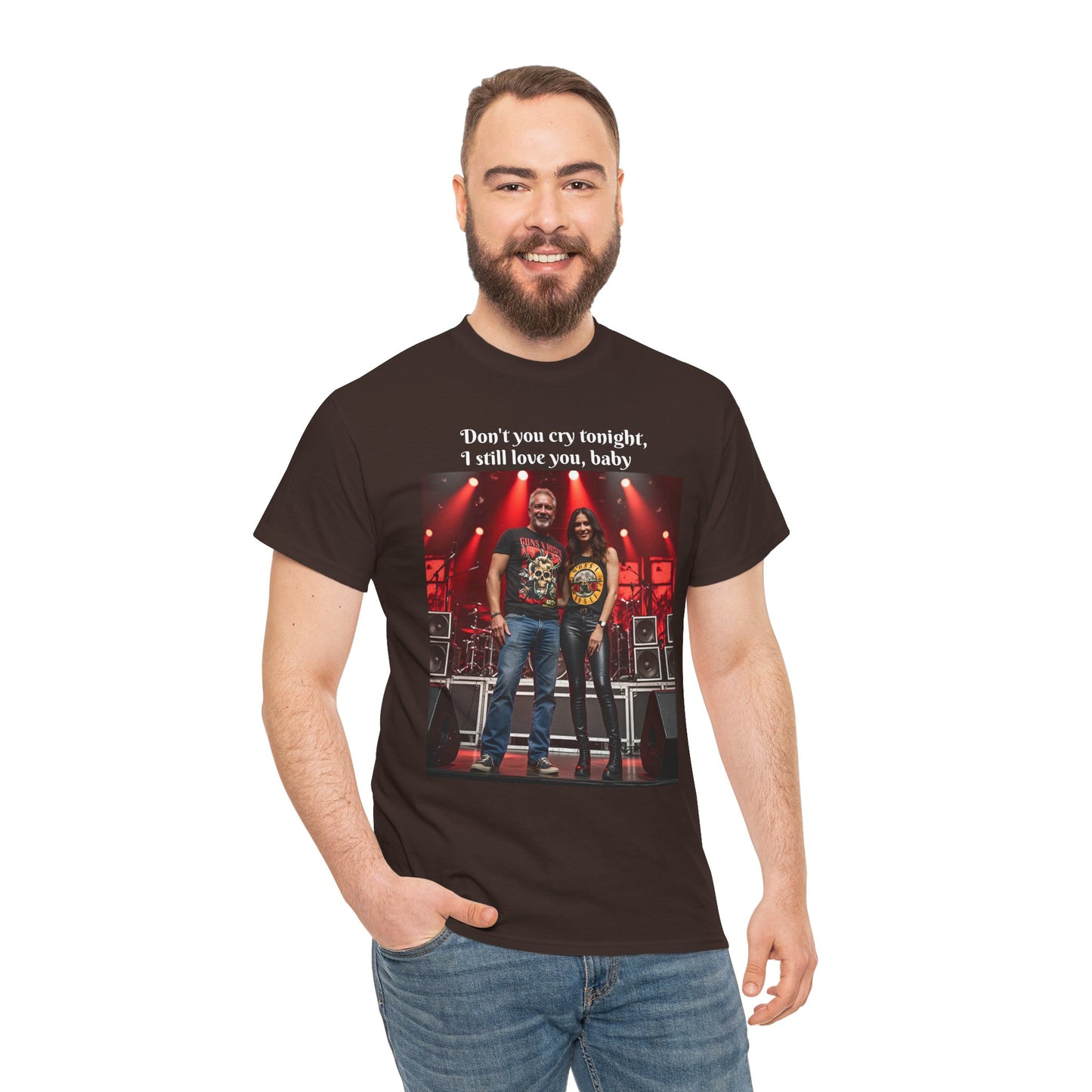 Customizable Classic Rock Unisex Heavy Cotton T-Shirt - ‘Don’t You Cry Tonight’ Vintage Design