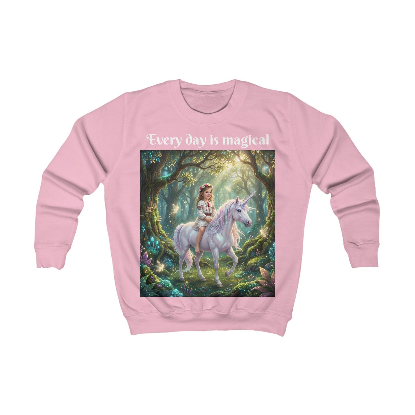 Individuell gestaltetes Sweatshirt „Prinzessin auf Einhorn“ – personalisiert mit ihrem Gesicht