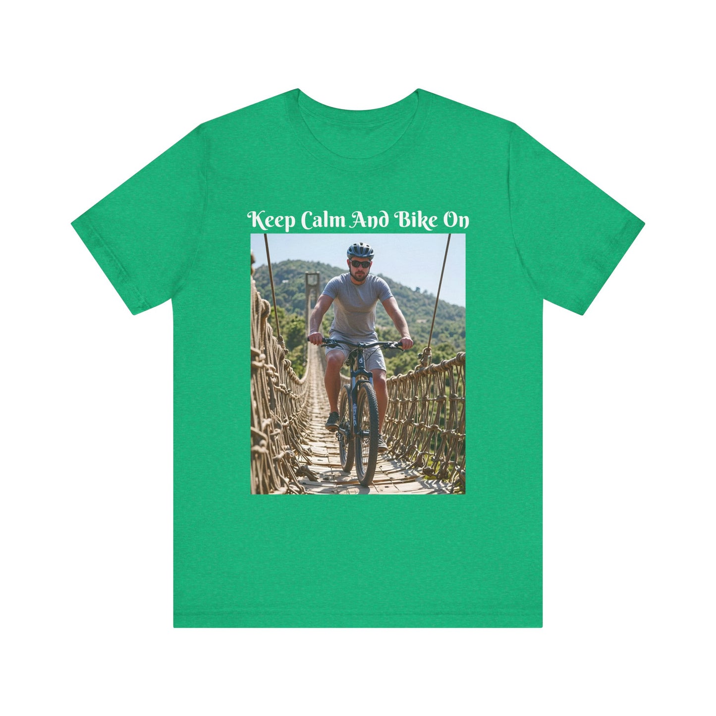 Customizable Unisex T-Shirt - 'Keep Calm and Bike On' - Perfect for Cycling Enthusiasts