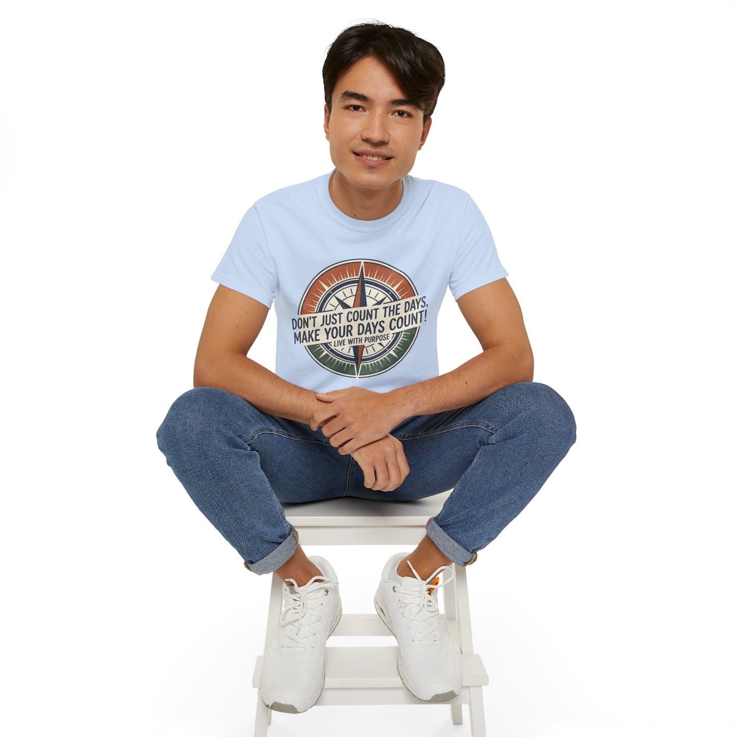 "Don't Just Count the Days, Make Your Days Count" Motivational Cotton T‑Shirt