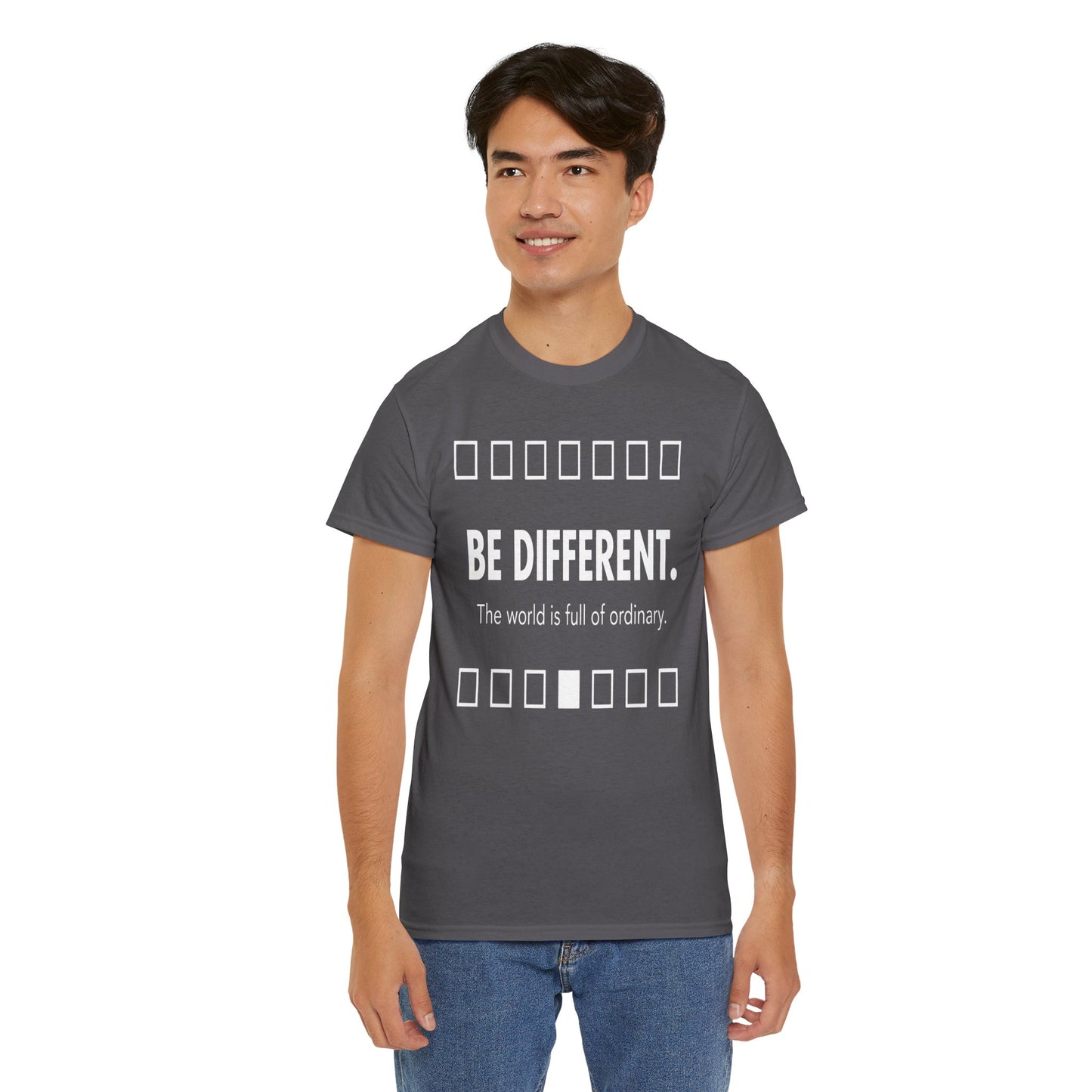 T-shirt With Motivational Prints — 'Be Different. The world is full of ordinary.'