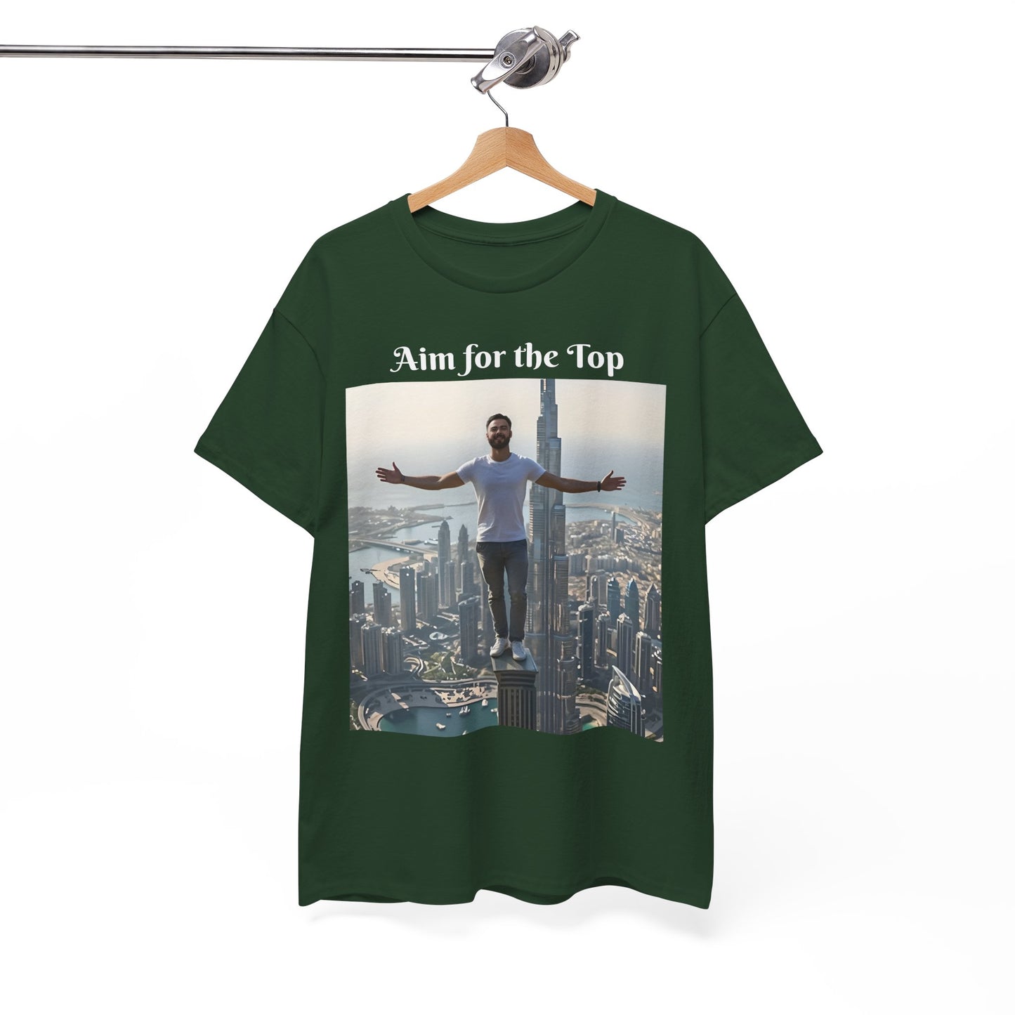 Customizable Cotton T-Shirt - ‘Aim for the Top’ - With Your Face on the T-Shirt