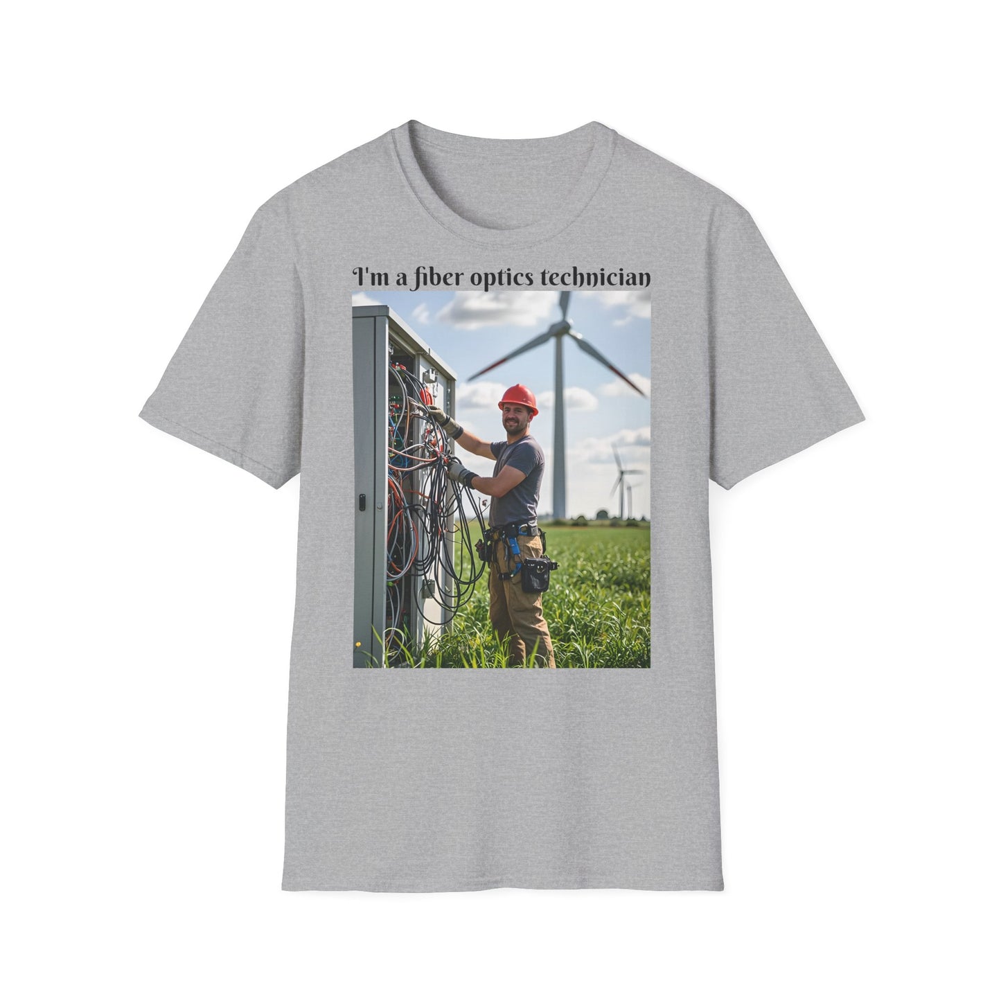 Customizable Softstyle Cotton T-Shirt - 'I'm a Fiber Optics Technician' Design for Energy Workers