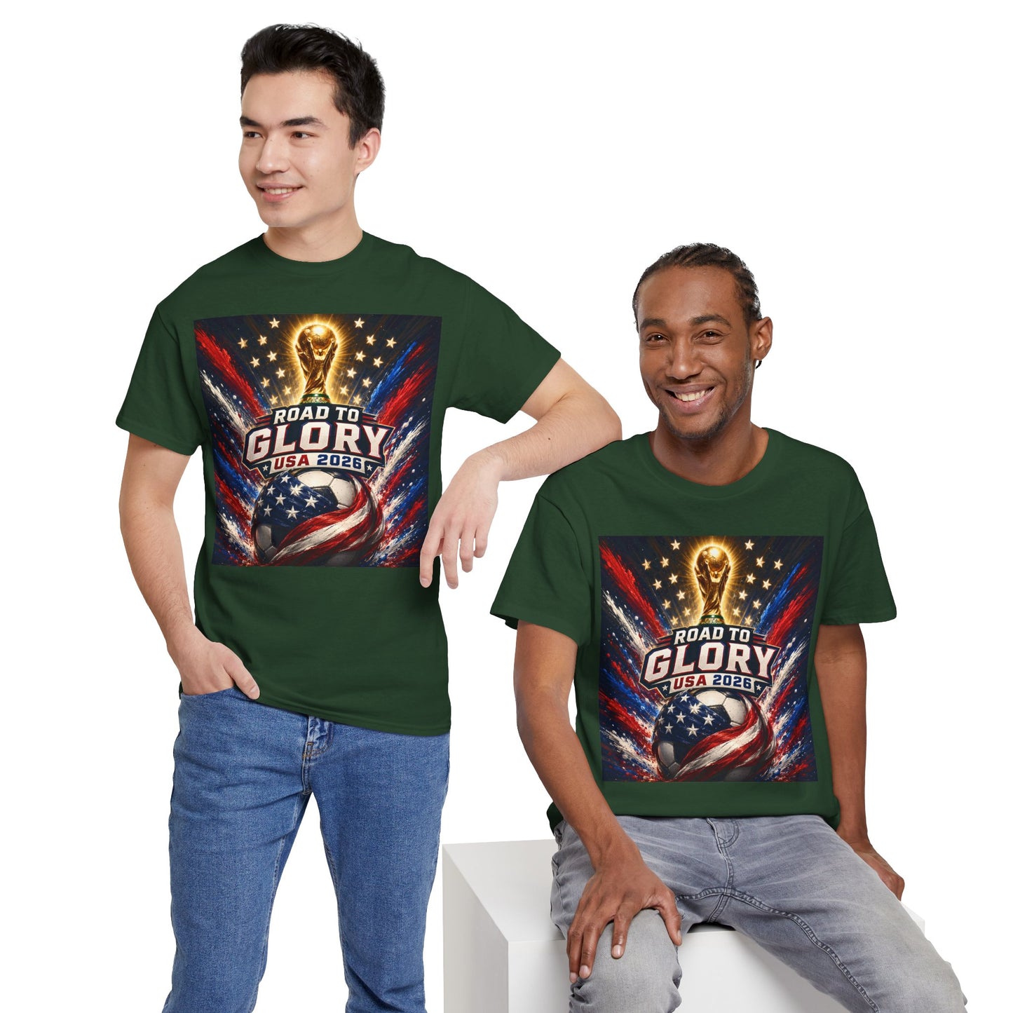 USA 2026 World Cup T-Shirt - Road to Glory Soccer Cotton T-Shirt