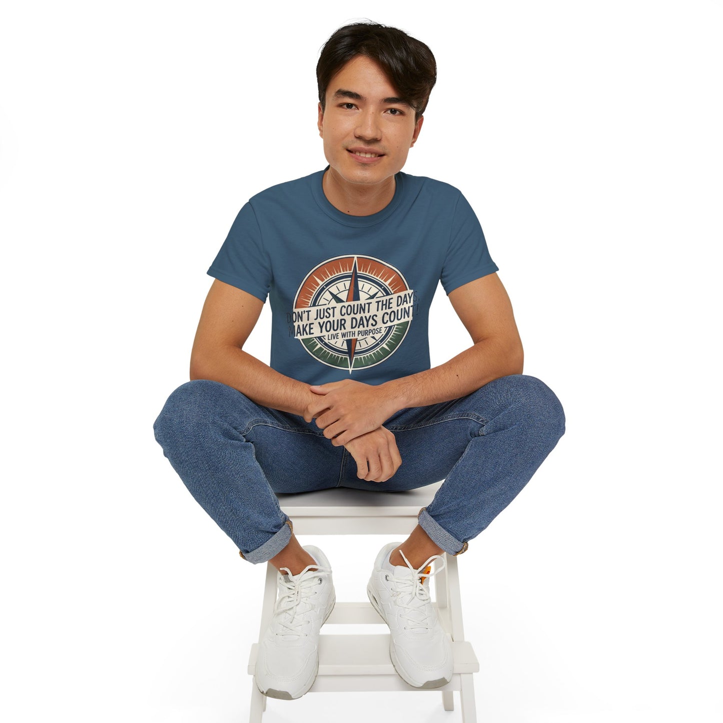 "Don't Just Count the Days, Make Your Days Count" Motivational Cotton T‑Shirt