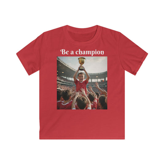 Customizable Sporty Kids Champion T-Shirt, Motivational Kids T-Shirt - Be a Champion Design