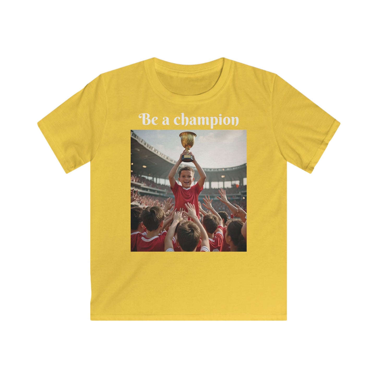 Customizable Sporty Kids Champion T-Shirt, Motivational Kids T-Shirt - Be a Champion Design