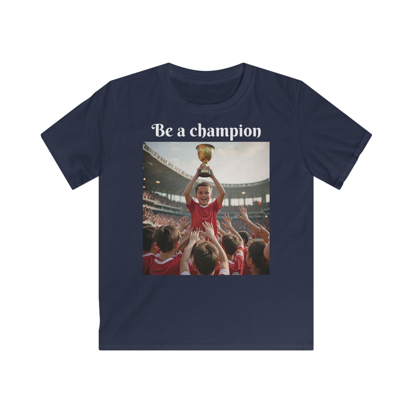Customizable Sporty Kids Champion T-Shirt, Motivational Kids T-Shirt - Be a Champion Design