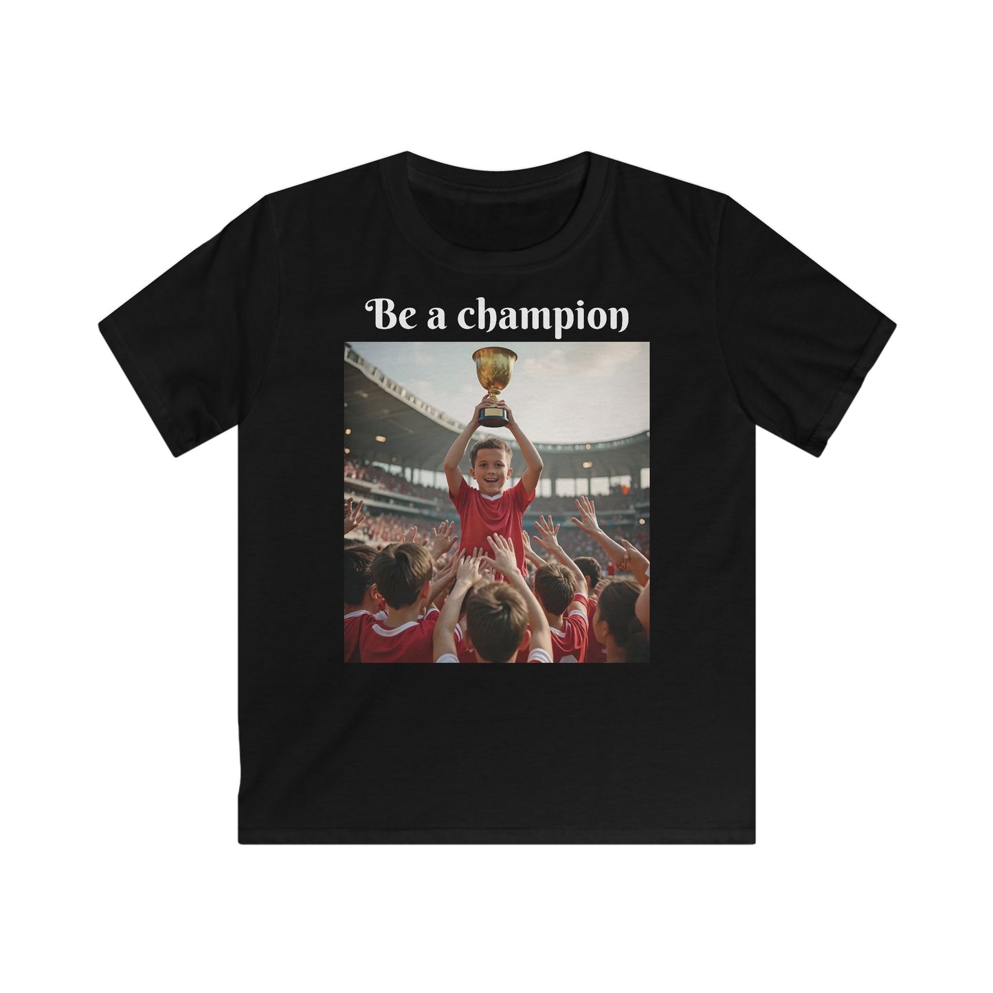 Customizable Sporty Kids Champion T-Shirt, Motivational Kids T-Shirt - Be a Champion Design