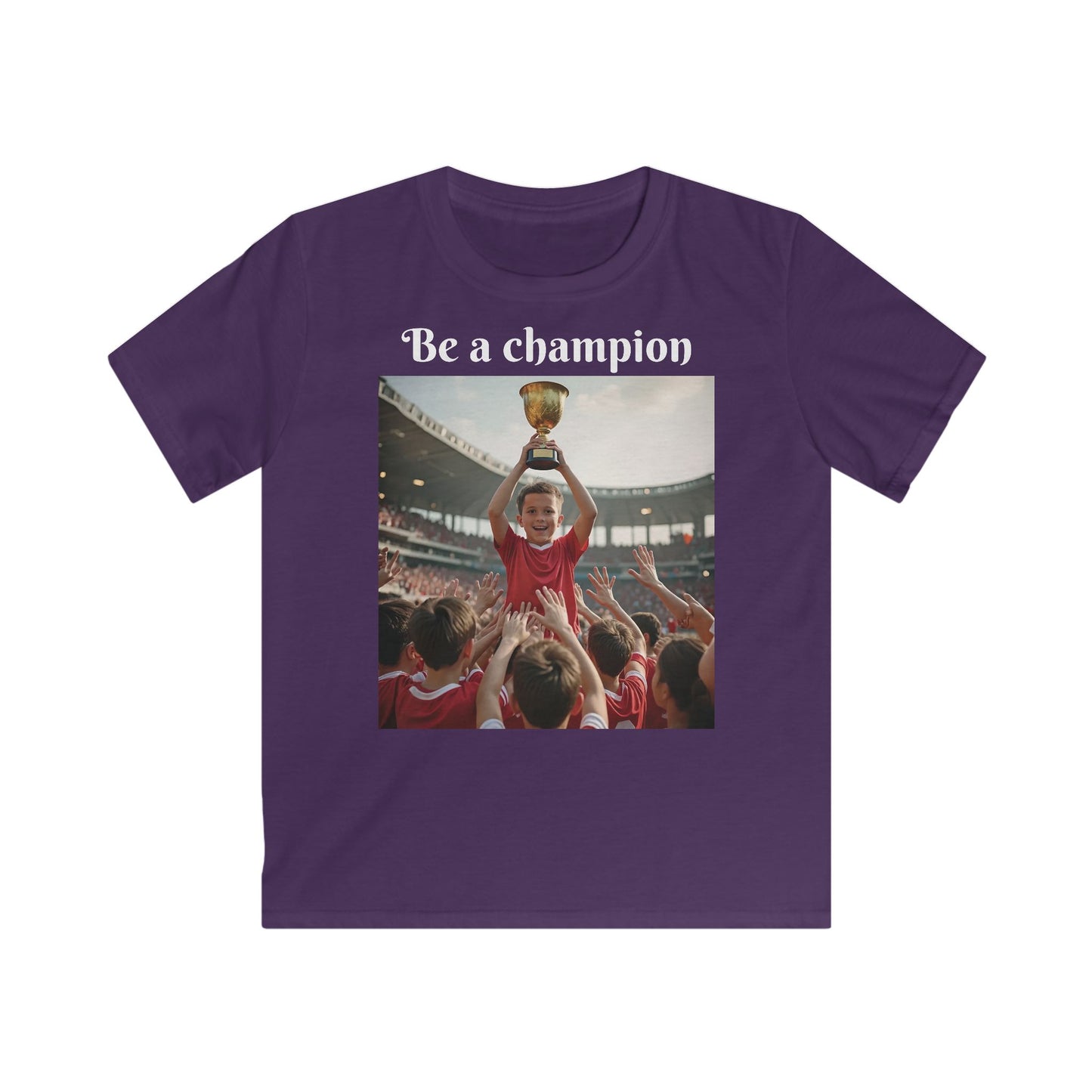 Customizable Sporty Kids Champion T-Shirt, Motivational Kids T-Shirt - Be a Champion Design