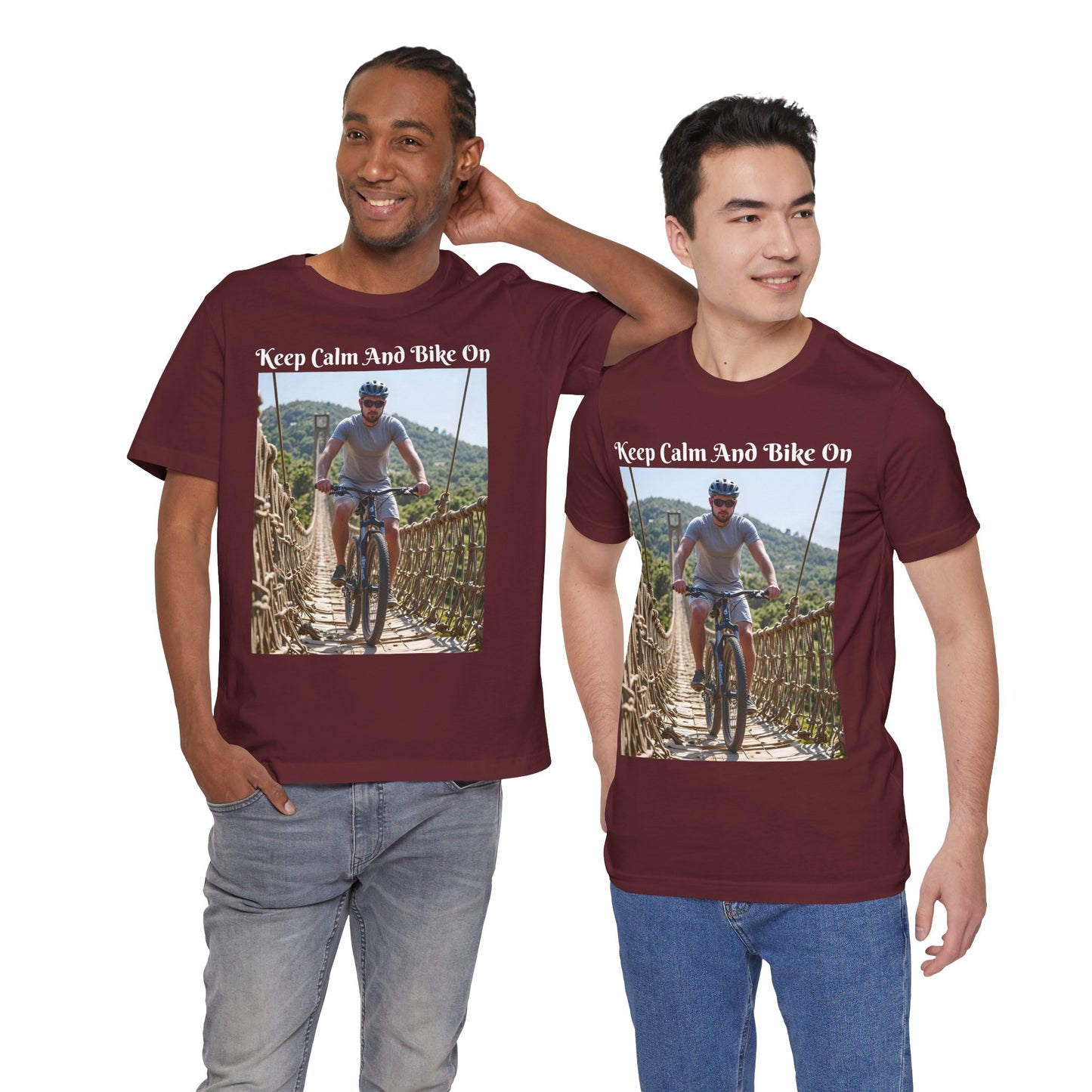 Customizable Unisex T-Shirt - 'Keep Calm and Bike On' - Perfect for Cycling Enthusiasts