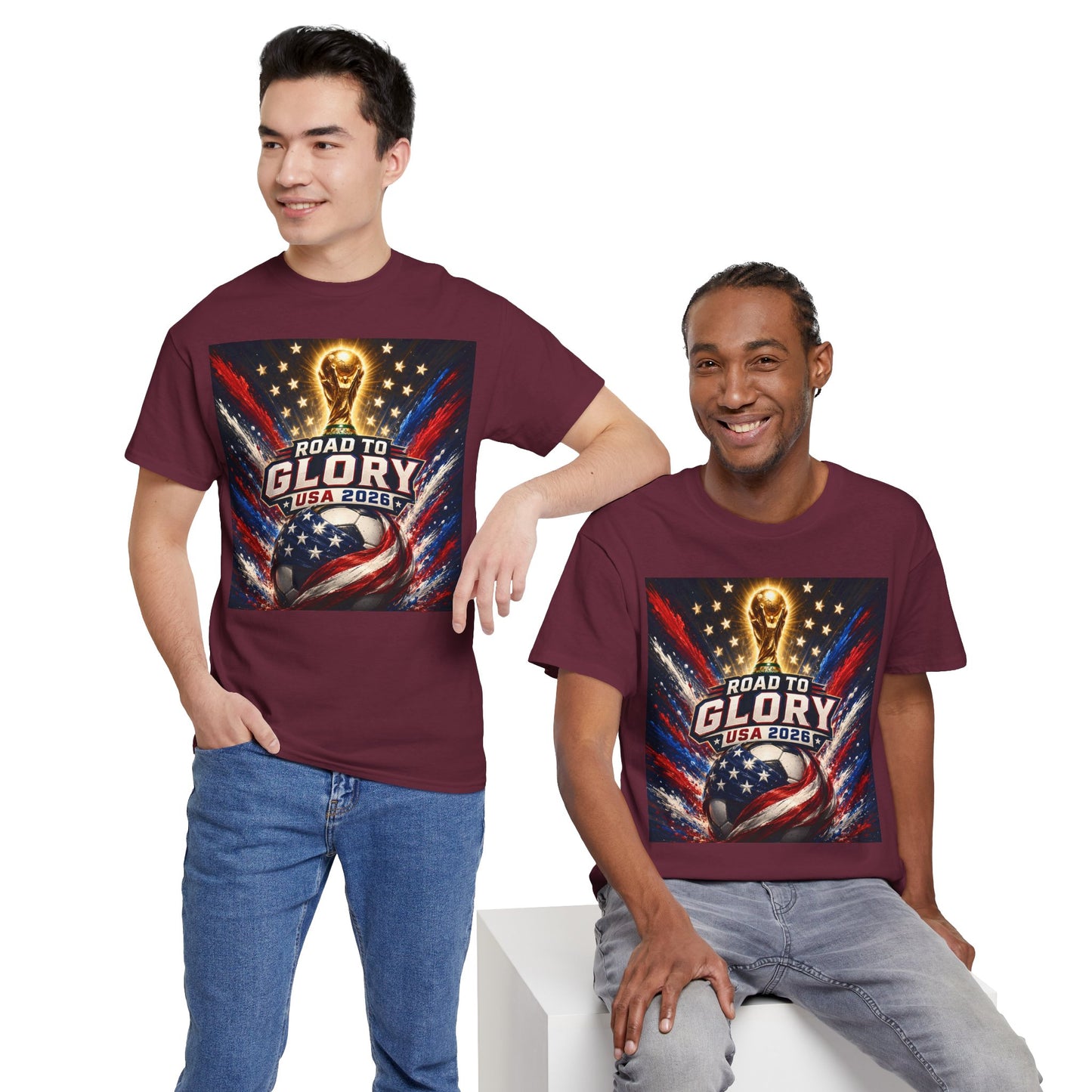 USA 2026 World Cup T-Shirt - Road to Glory Soccer Cotton T-Shirt
