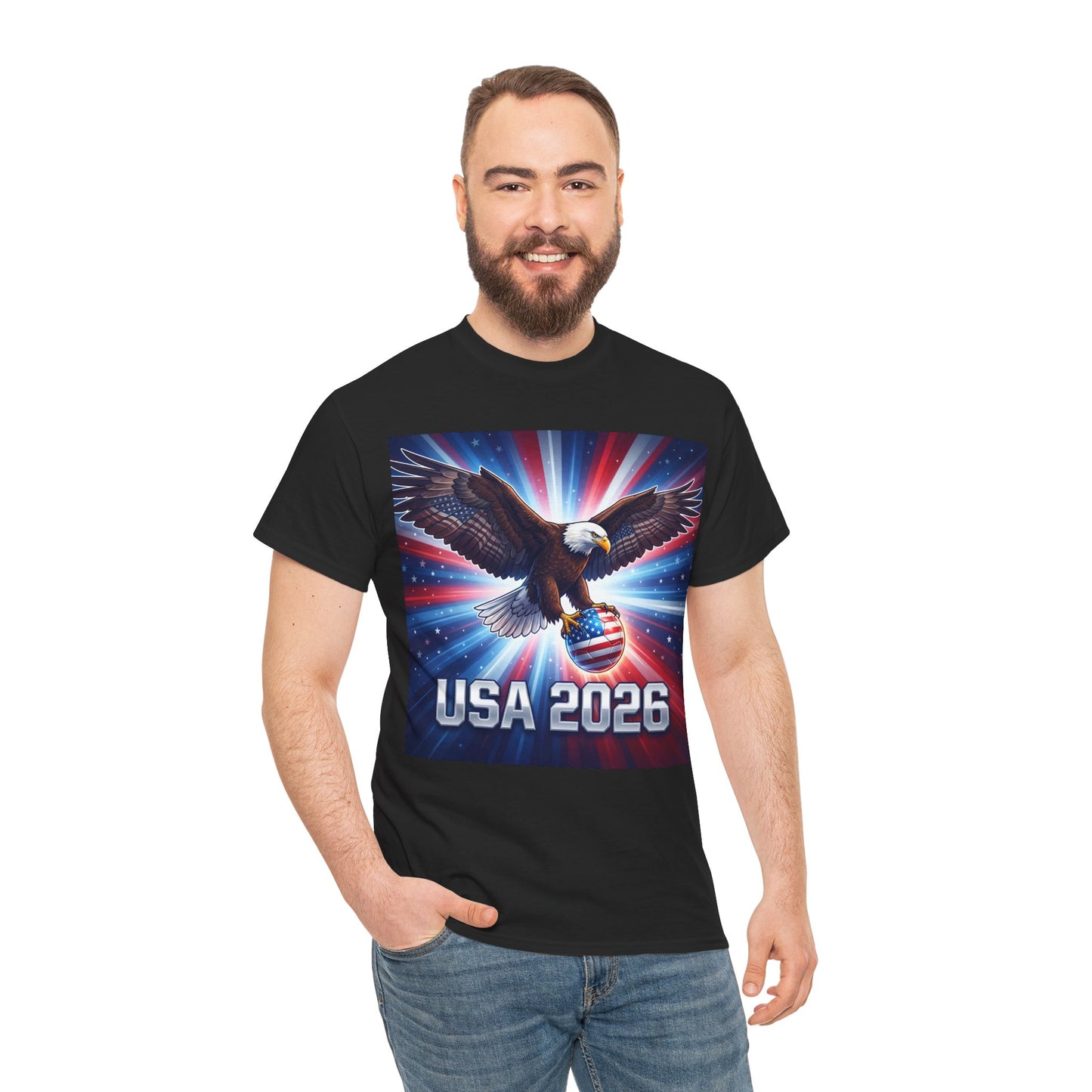 USA 2026 World Cup T-Shirt — Patriotic American Flag Design