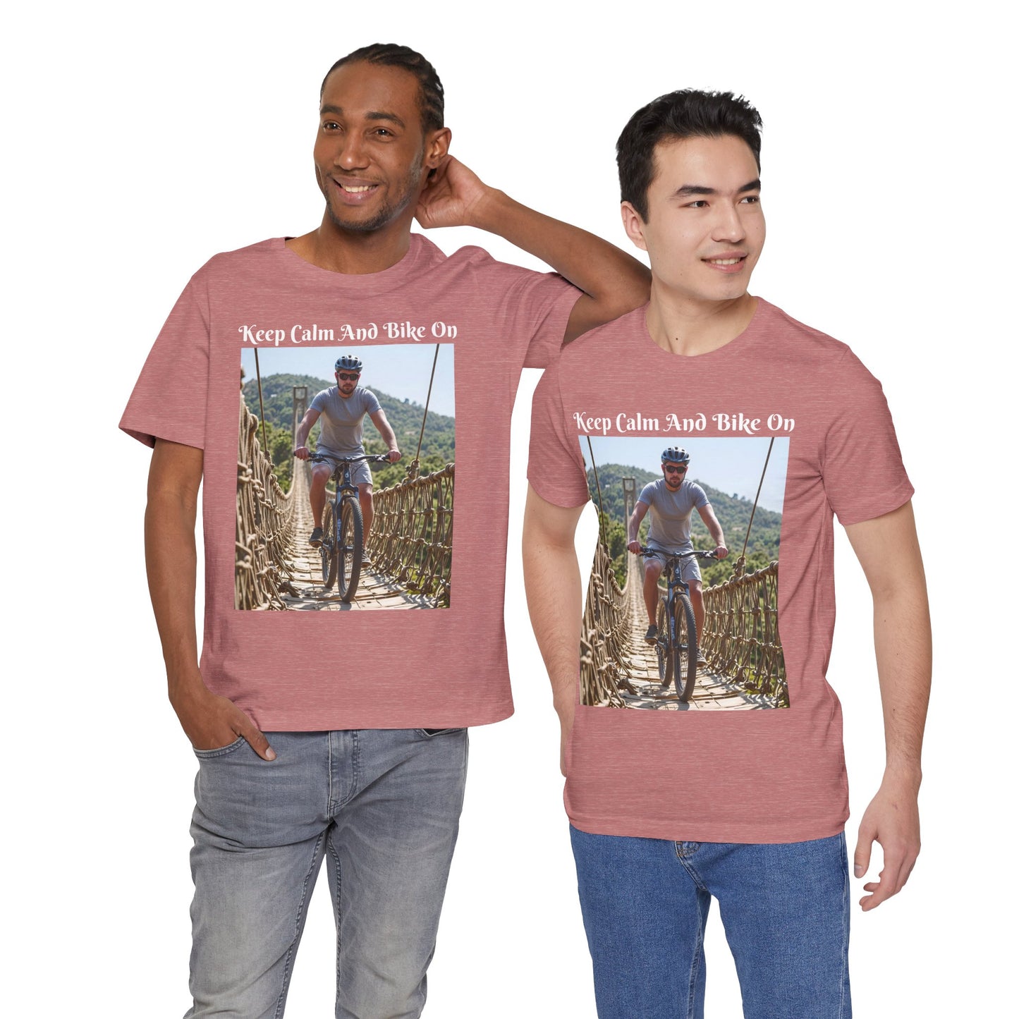 Customizable Unisex T-Shirt - 'Keep Calm and Bike On' - Perfect for Cycling Enthusiasts