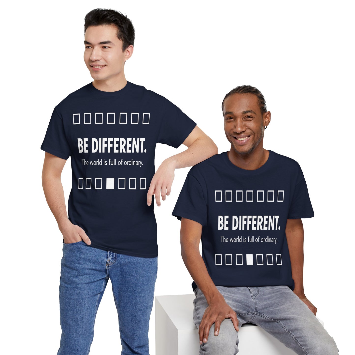 T-shirt With Motivational Prints — 'Be Different. The world is full of ordinary.'