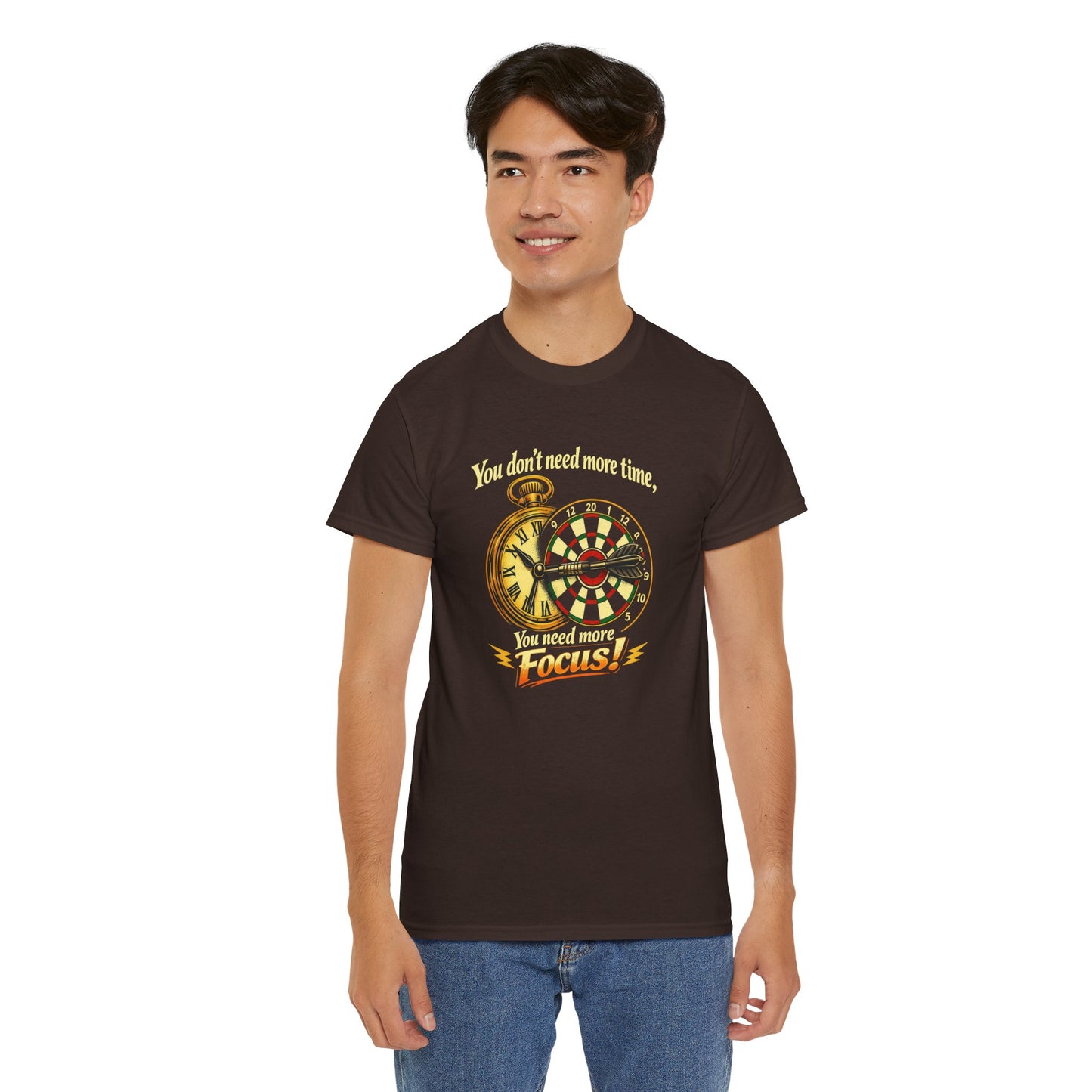 "You don't need more time, you need more focus!" Motivational T-Shirt from Cotton