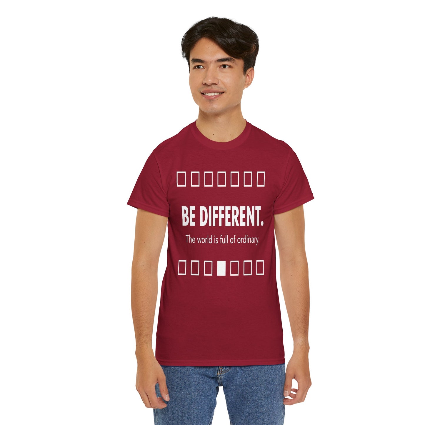 T-shirt With Motivational Prints — 'Be Different. The world is full of ordinary.'