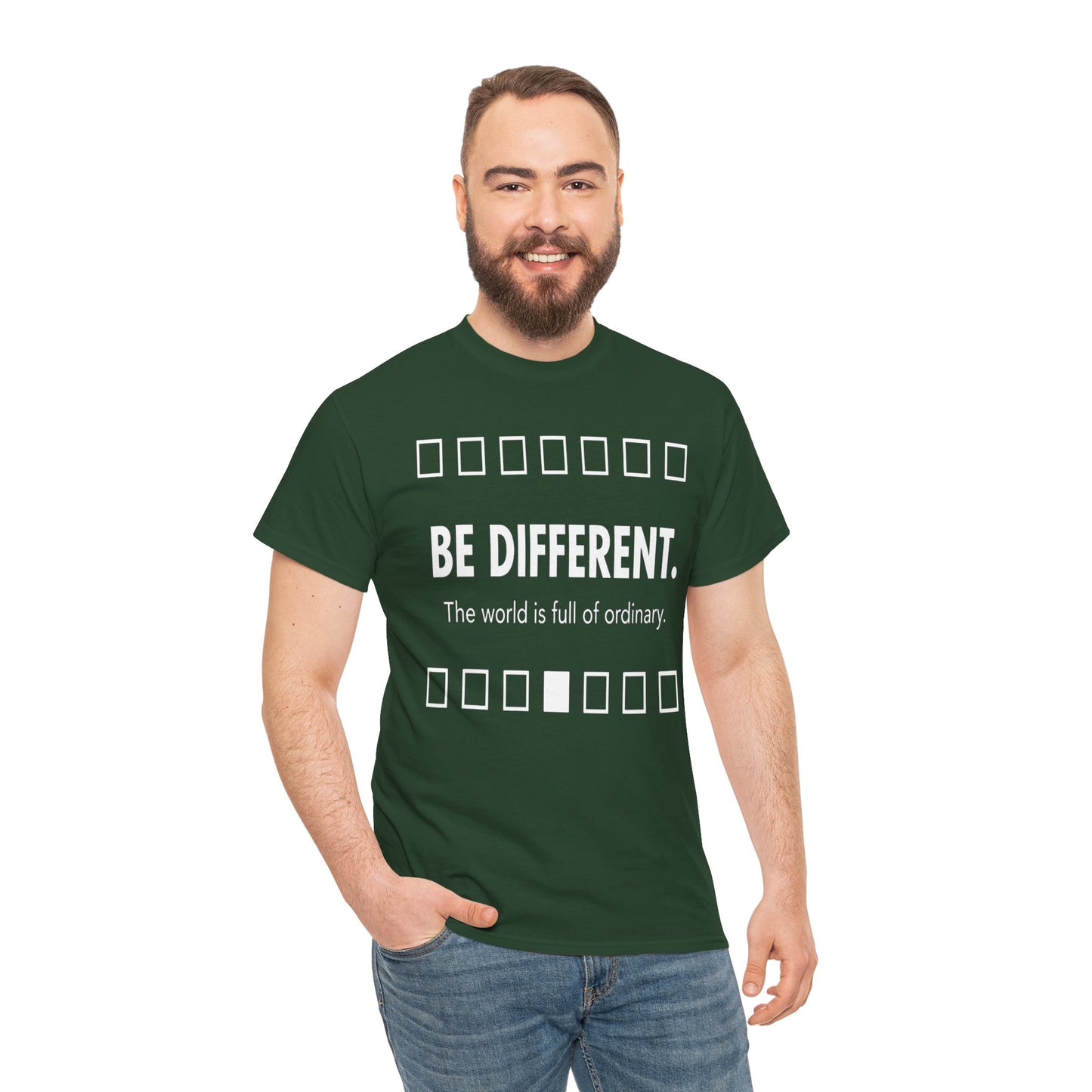 T-shirt With Motivational Prints — 'Be Different. The world is full of ordinary.'