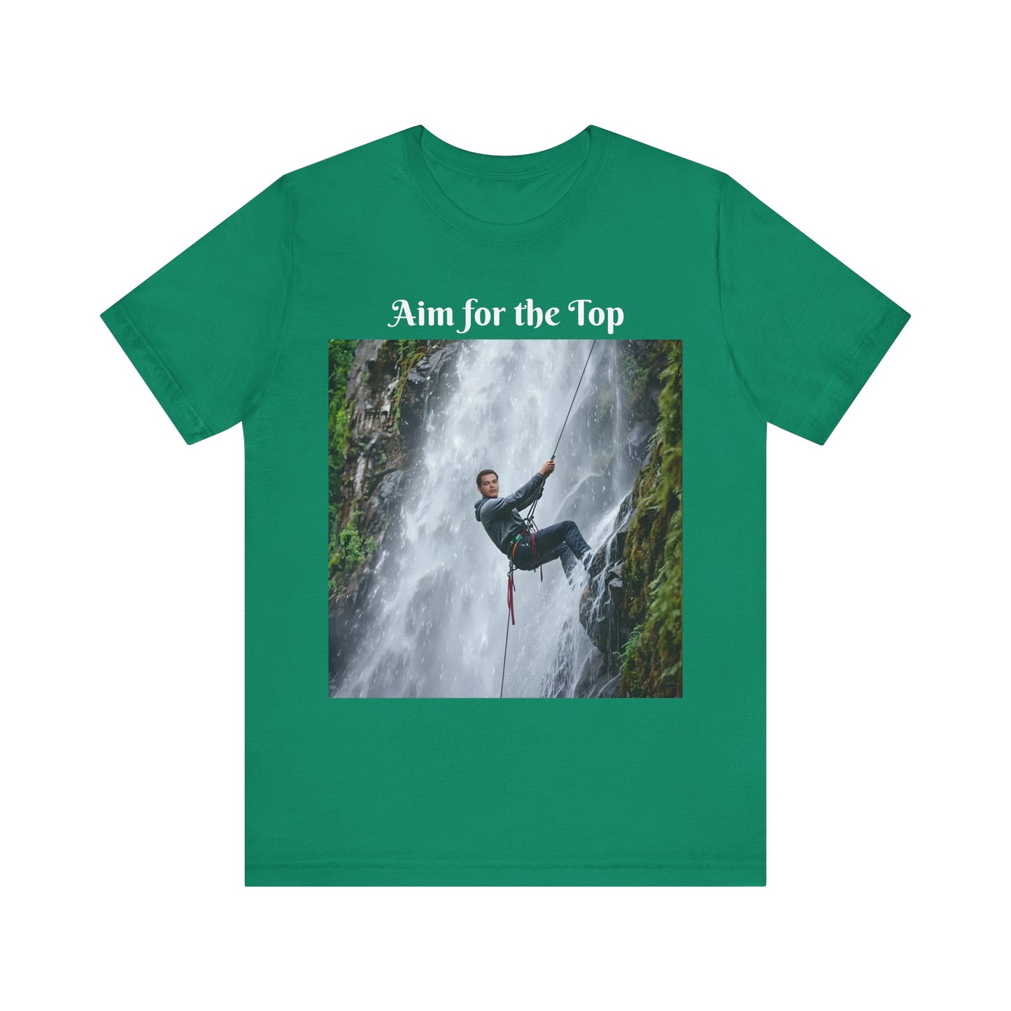 Customizable Cotton Adventure T-Shirt - "Aim for the Top" With Your Face on the T-Shirt
