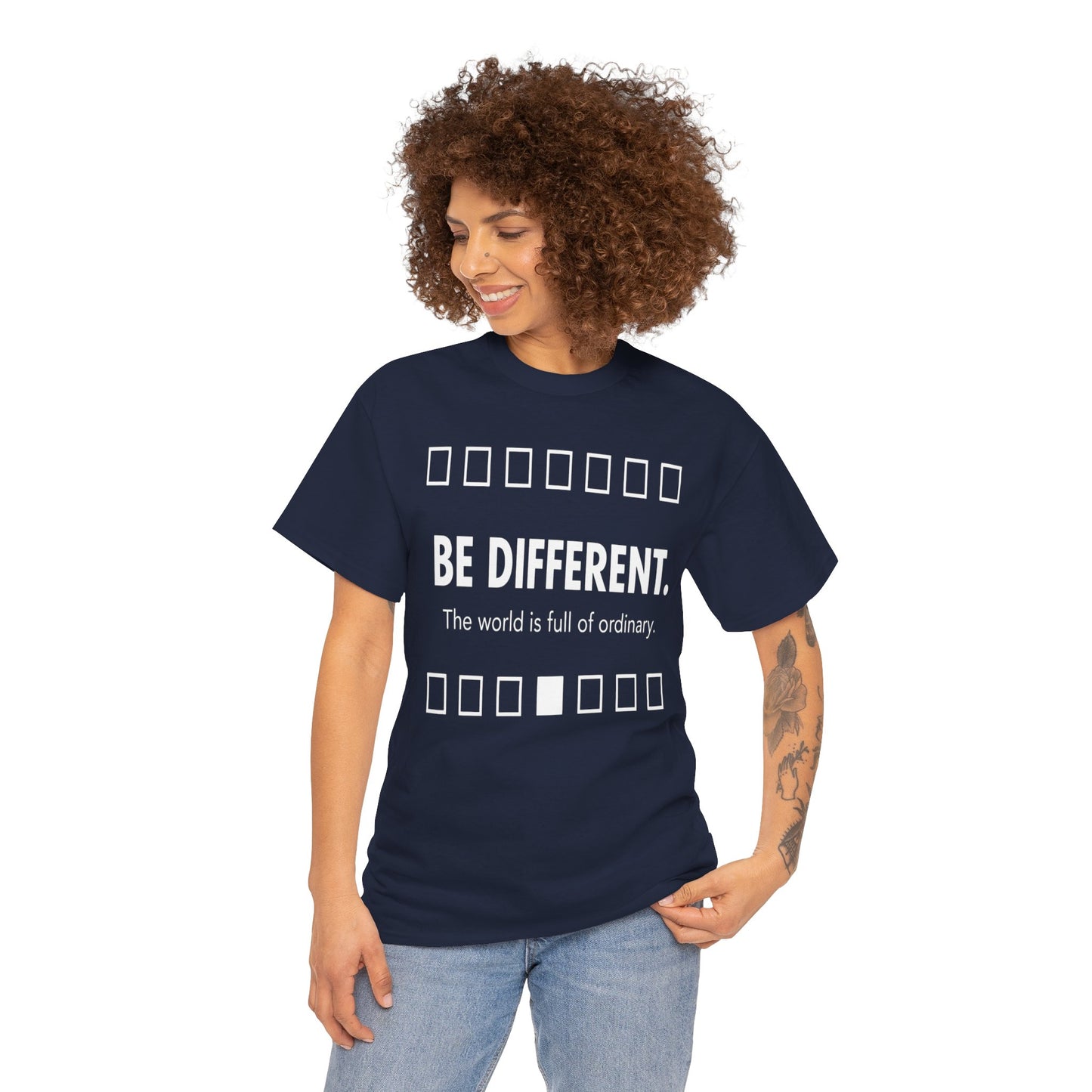 T-shirt With Motivational Prints — 'Be Different. The world is full of ordinary.'