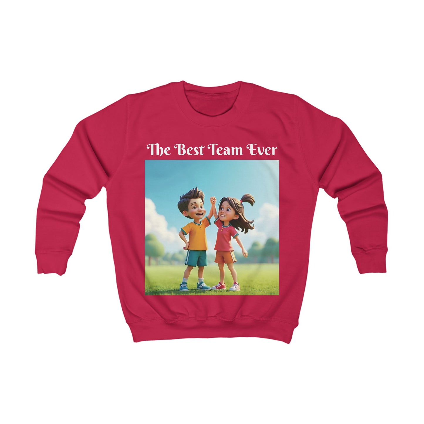 Customizable Kids Sweatshirt - "The Best Team Ever" - Fun & Cozy Apparel for Young Champions